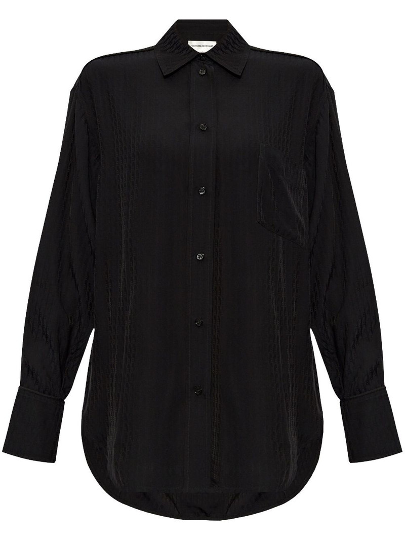 monogram-pattern button-down shirt 1