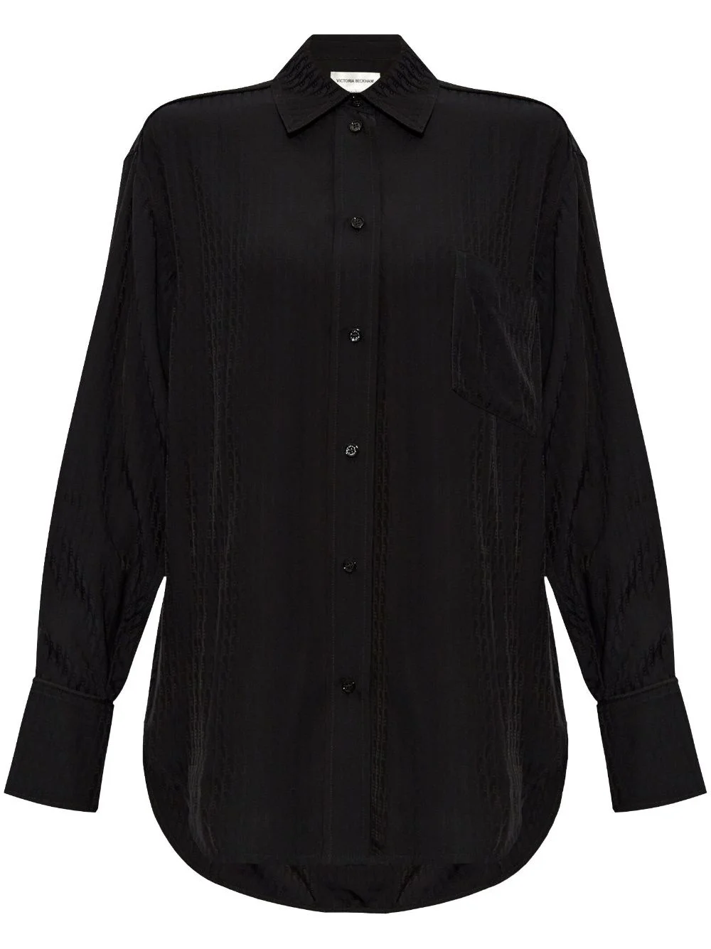 monogram-pattern button-down shirt - 1