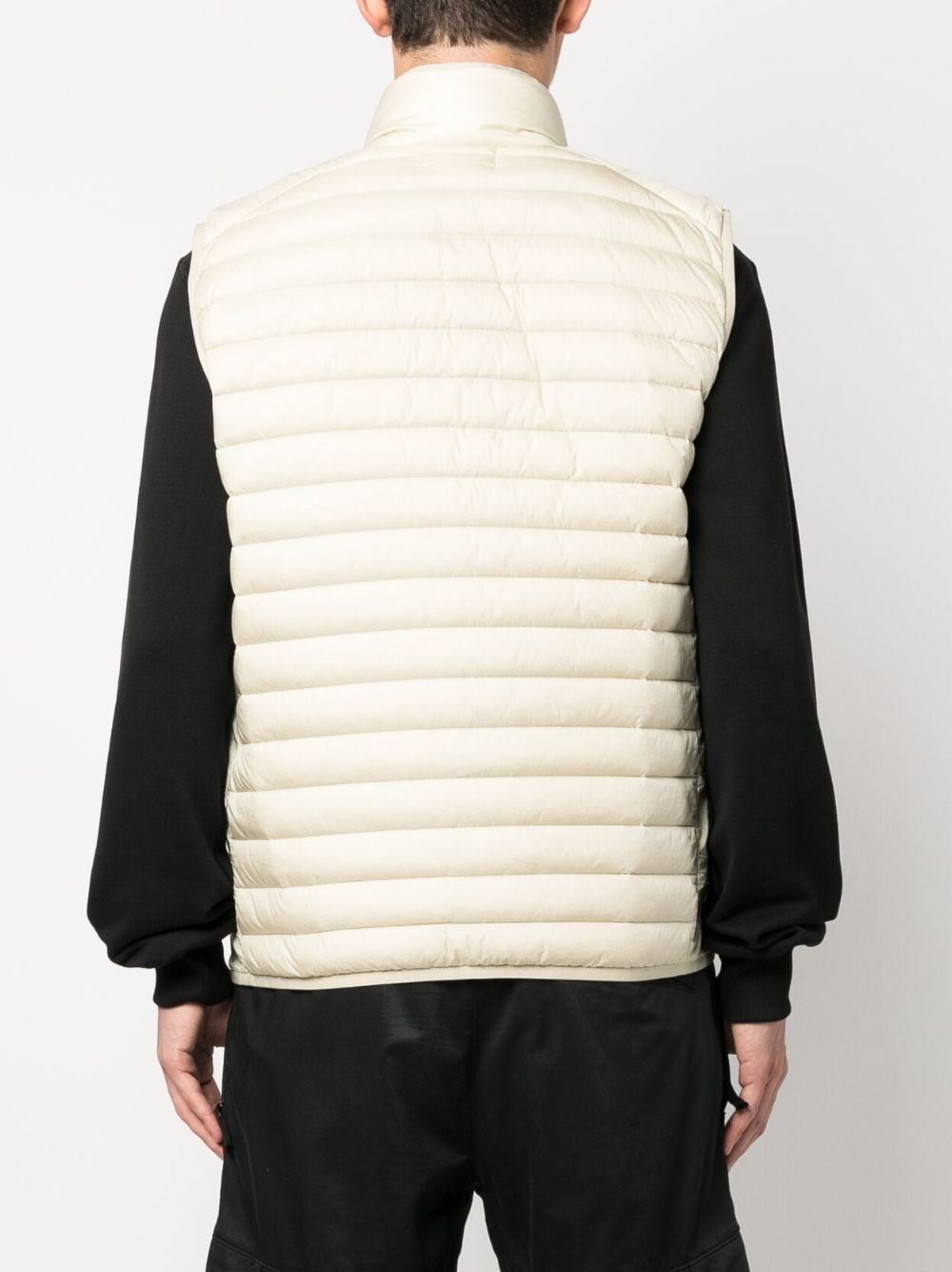 logo-patch zip-up quilted gilet - 4