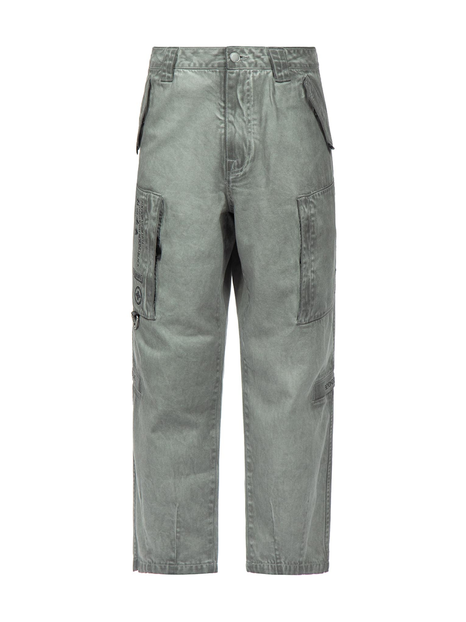 Seagull Embroidery Garment Dye Denim Pants - 13