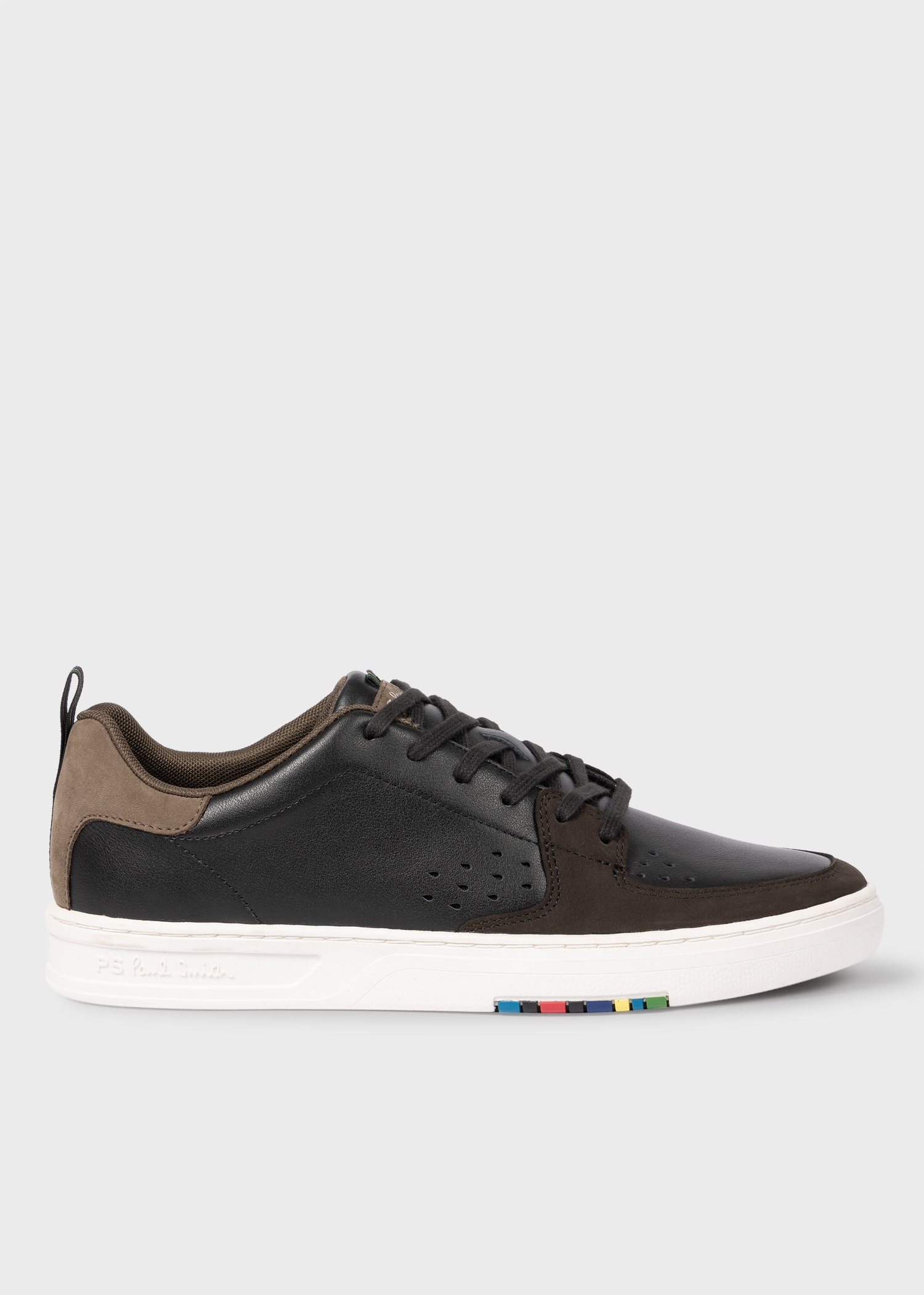 Dark Brown Leather 'Cosmo' Trainers - 1