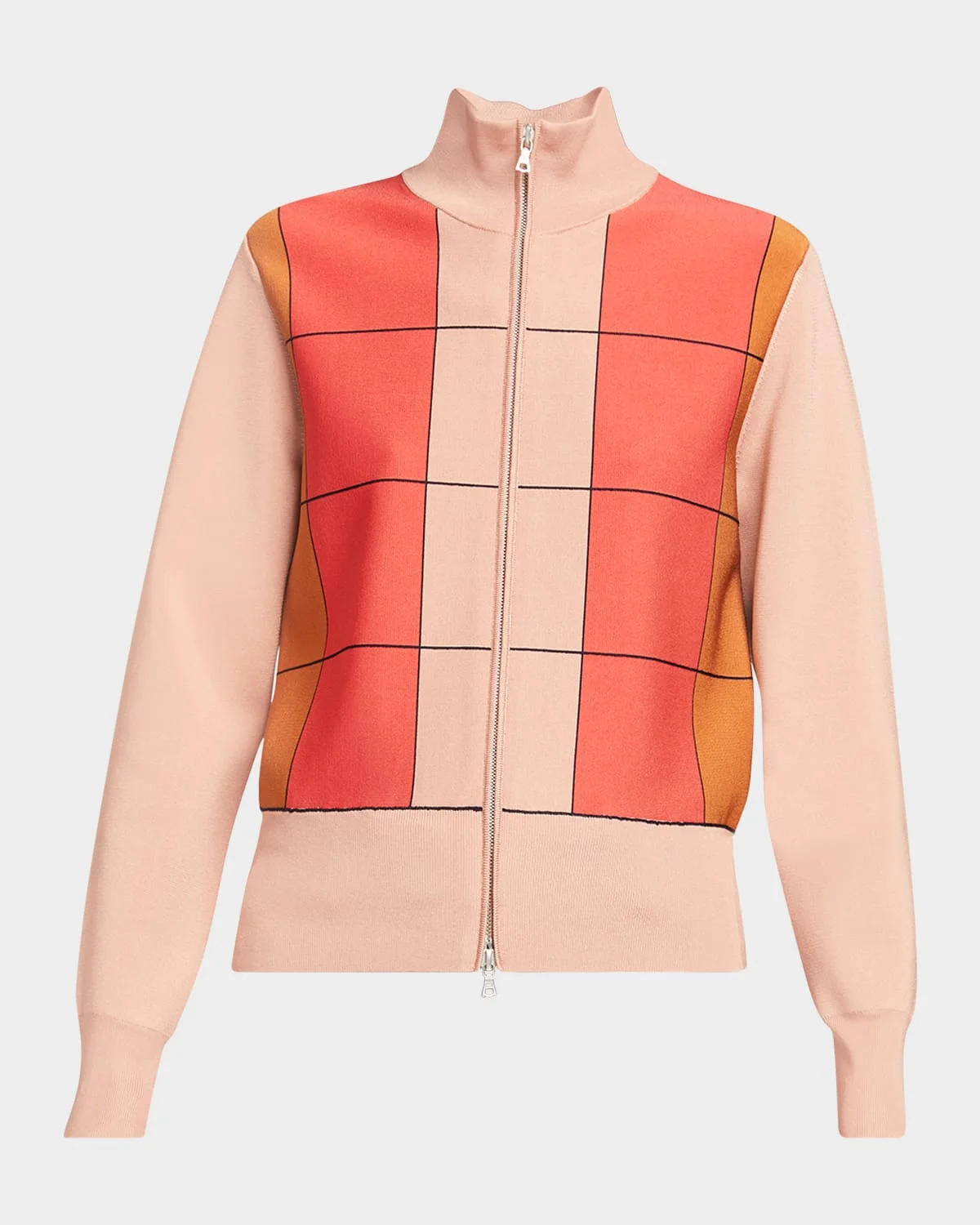 Timor Geometric Grid Zip Jacket - 1