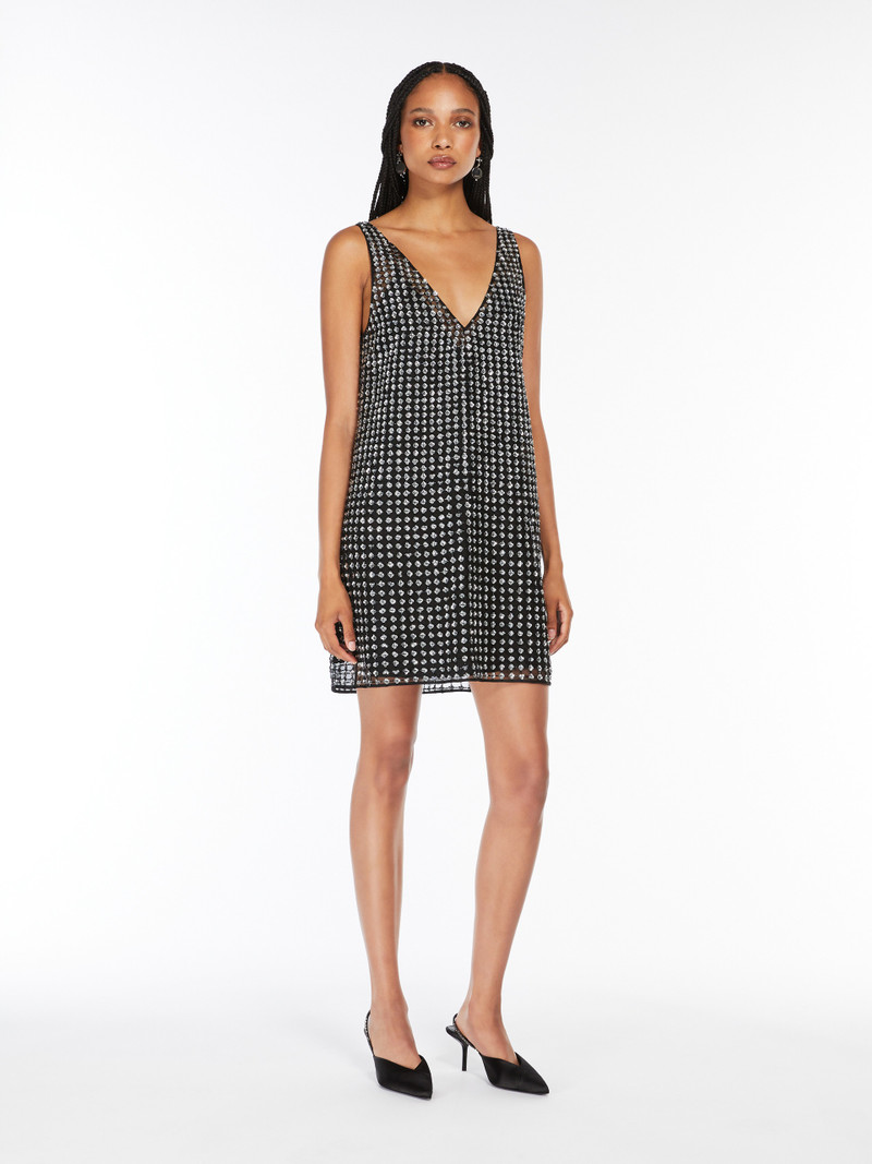 Max Mara RITA Short dress in organza and sequins outlook