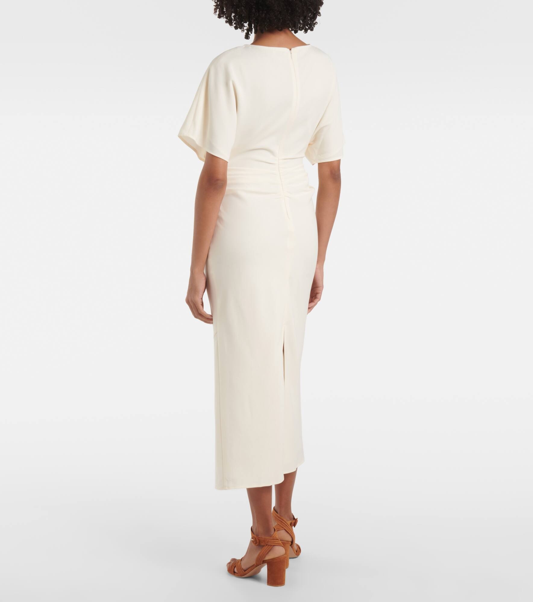 Amelie gathered crêpe midi dress - 3