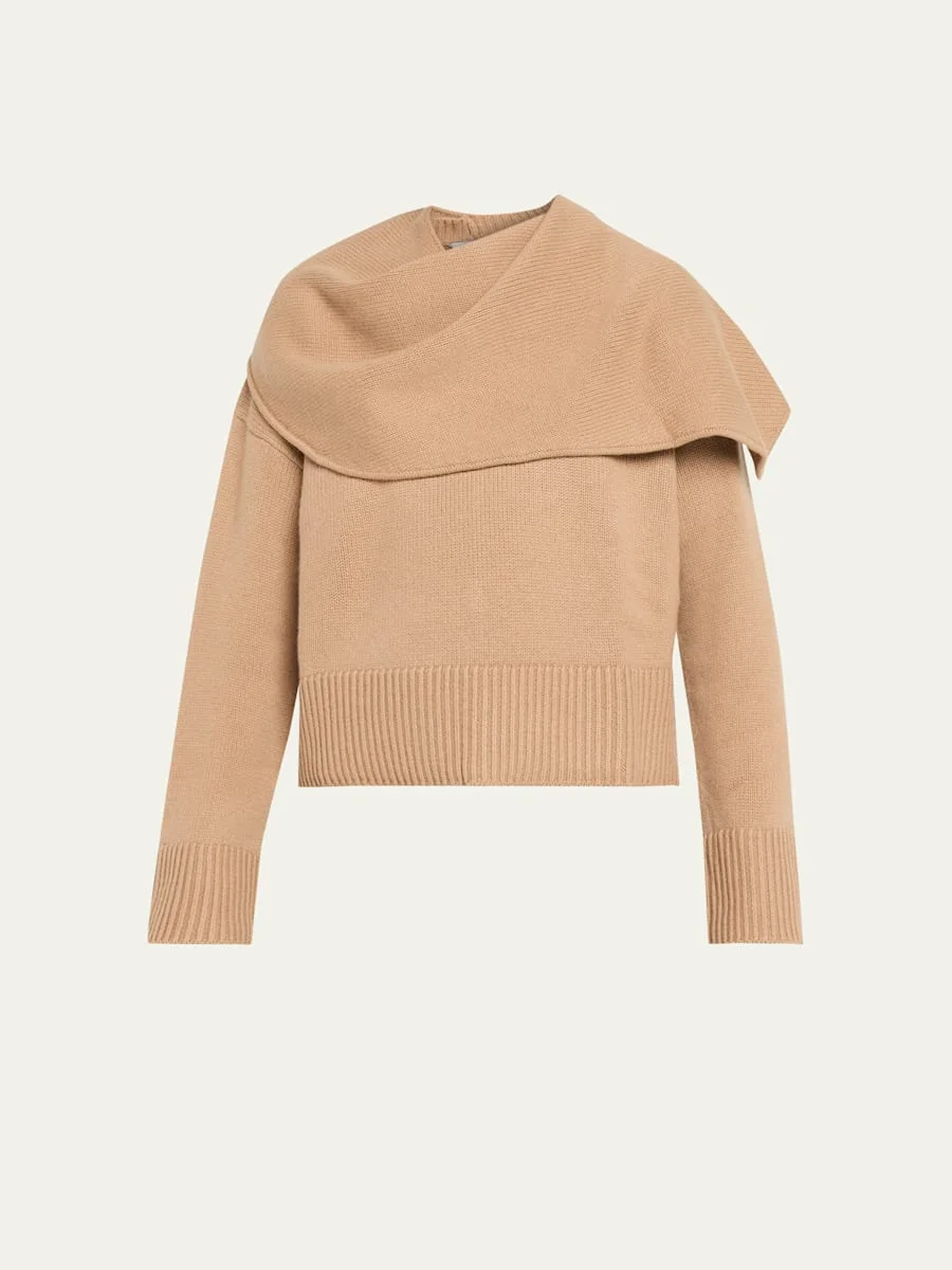 Elson Cashmere-Blend Scarf Sweater - 1