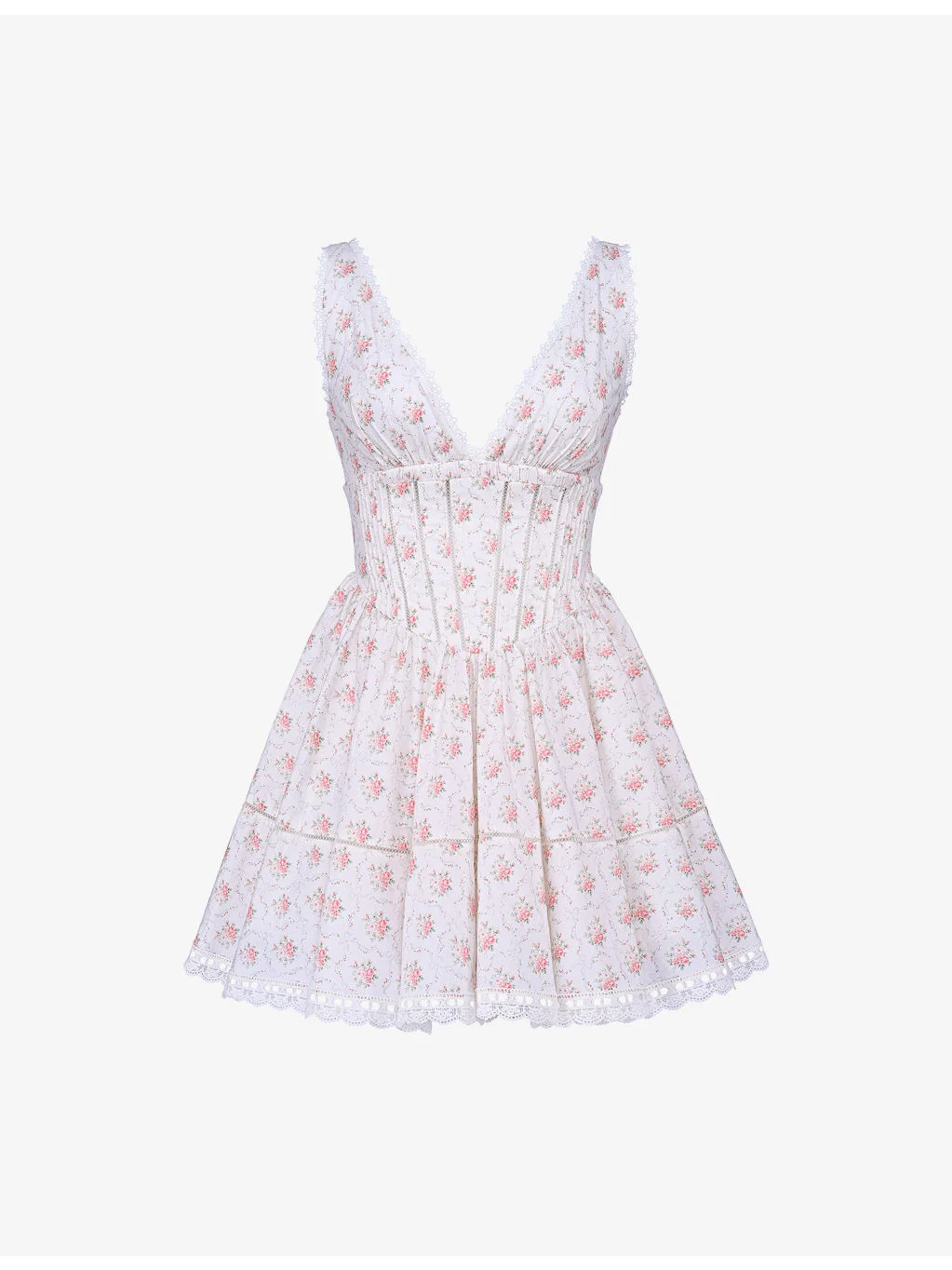 Salma Floral-Print Stretch-Cotton Mini Dress - 1