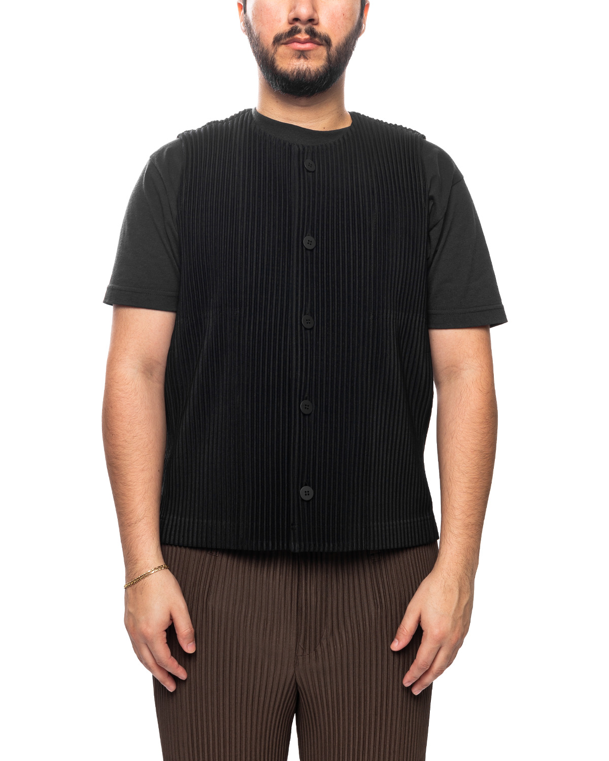 Tailored Pleats 1 Vest Black (no.15) - 1