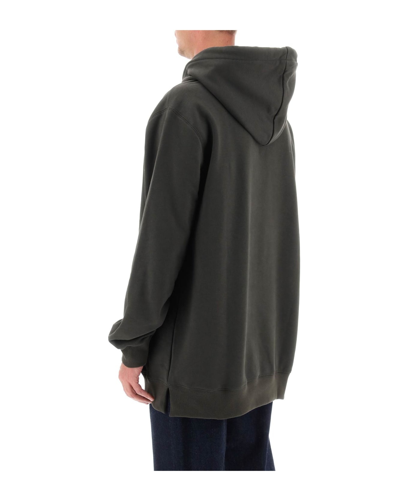 Dark Green Cotton Oversize Sweatshirt - 3
