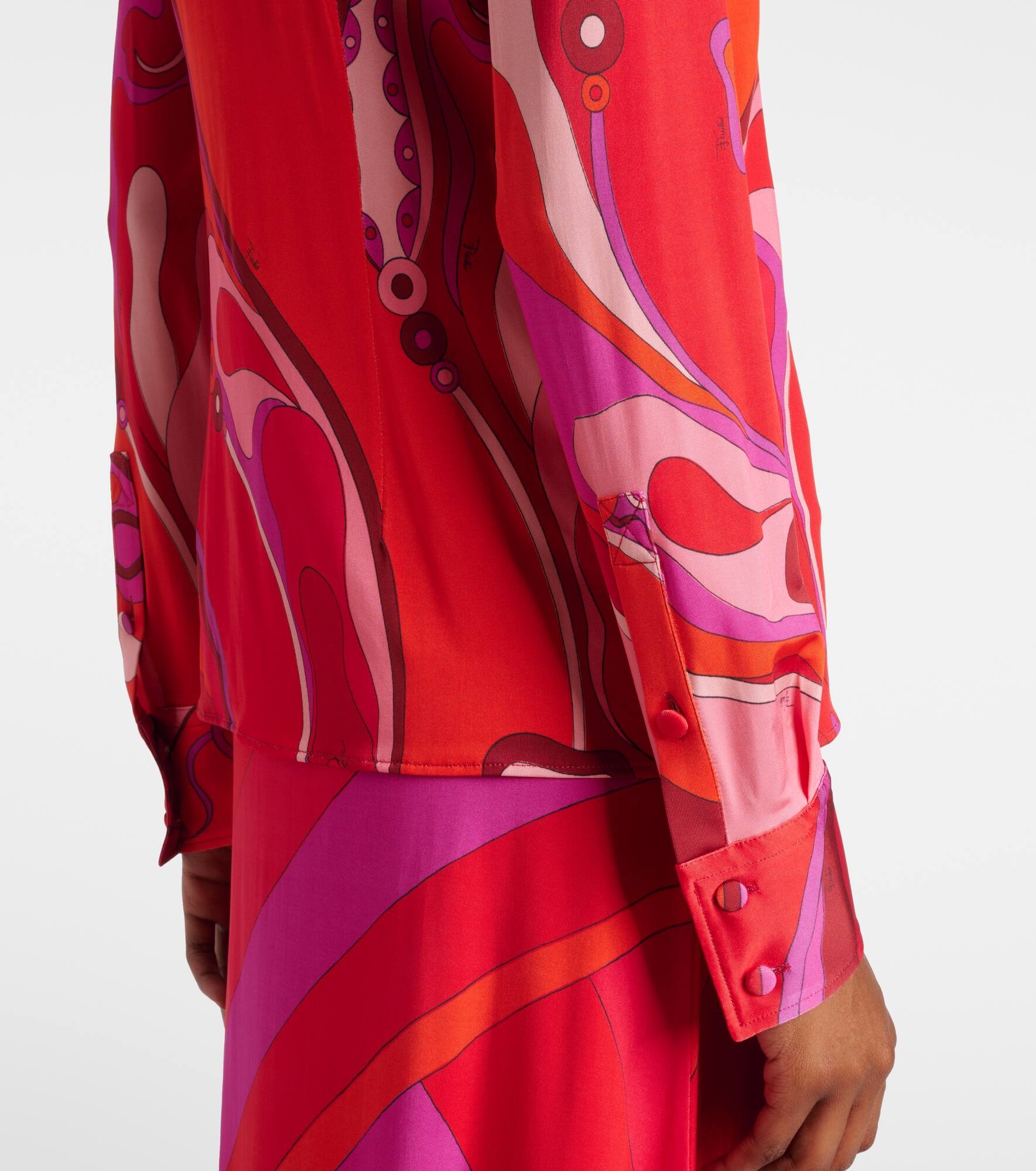 Orchidee jersey satin shirt - 5