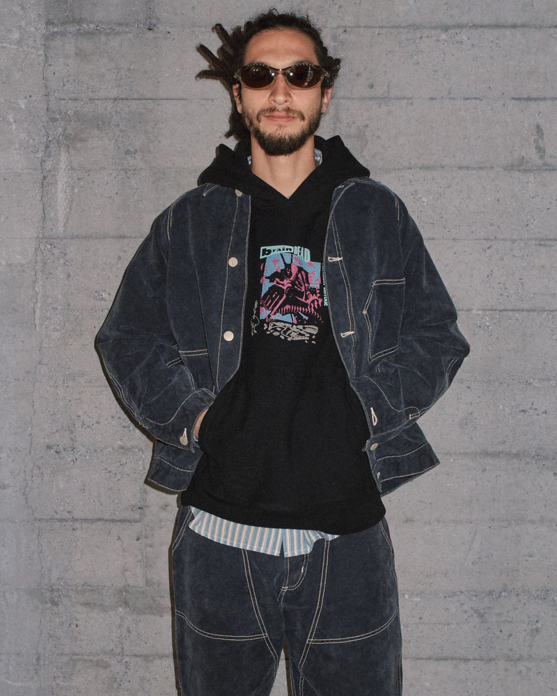BRAIN DEAD Canvas Cropped Engineer Jacket - Black outlook