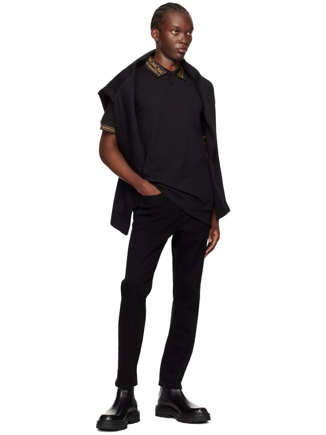 Black Chain Couture Polo - 4