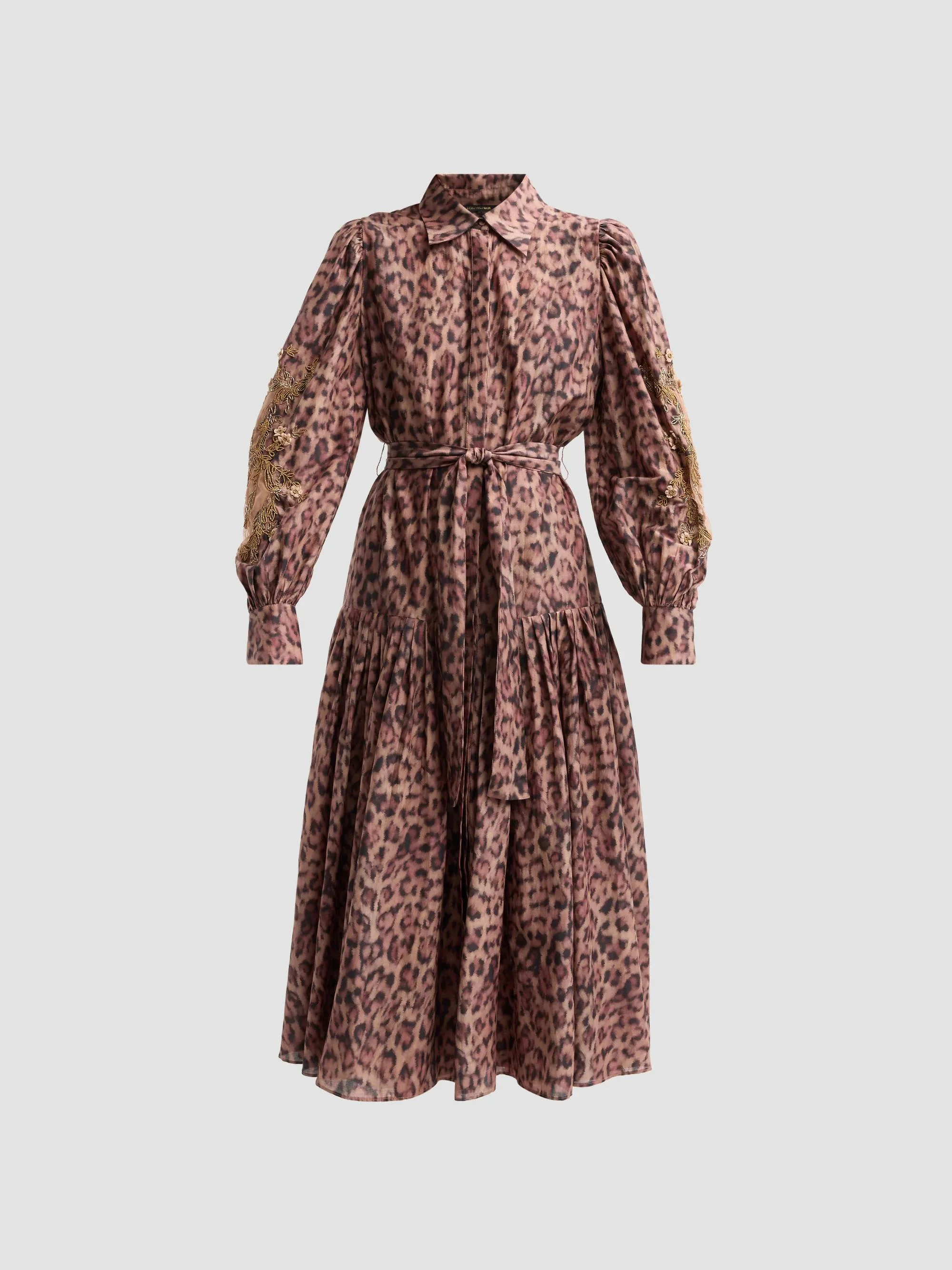 Women's Jordy Leopard Print Shirtdress - Dark Natural Multi - 1