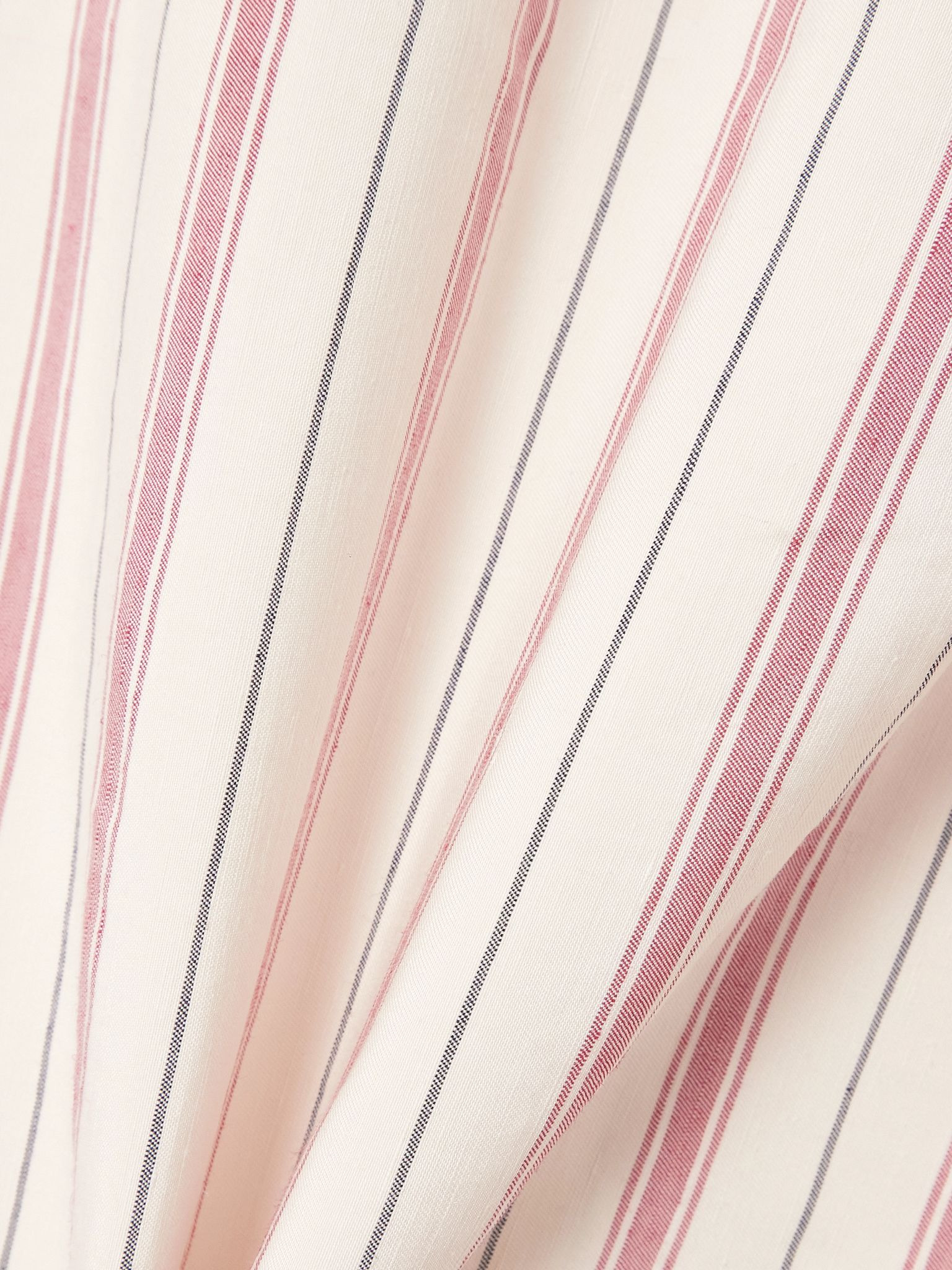 Linden poplin-trimmed striped silk and linen-blend shirt Multi - 5
