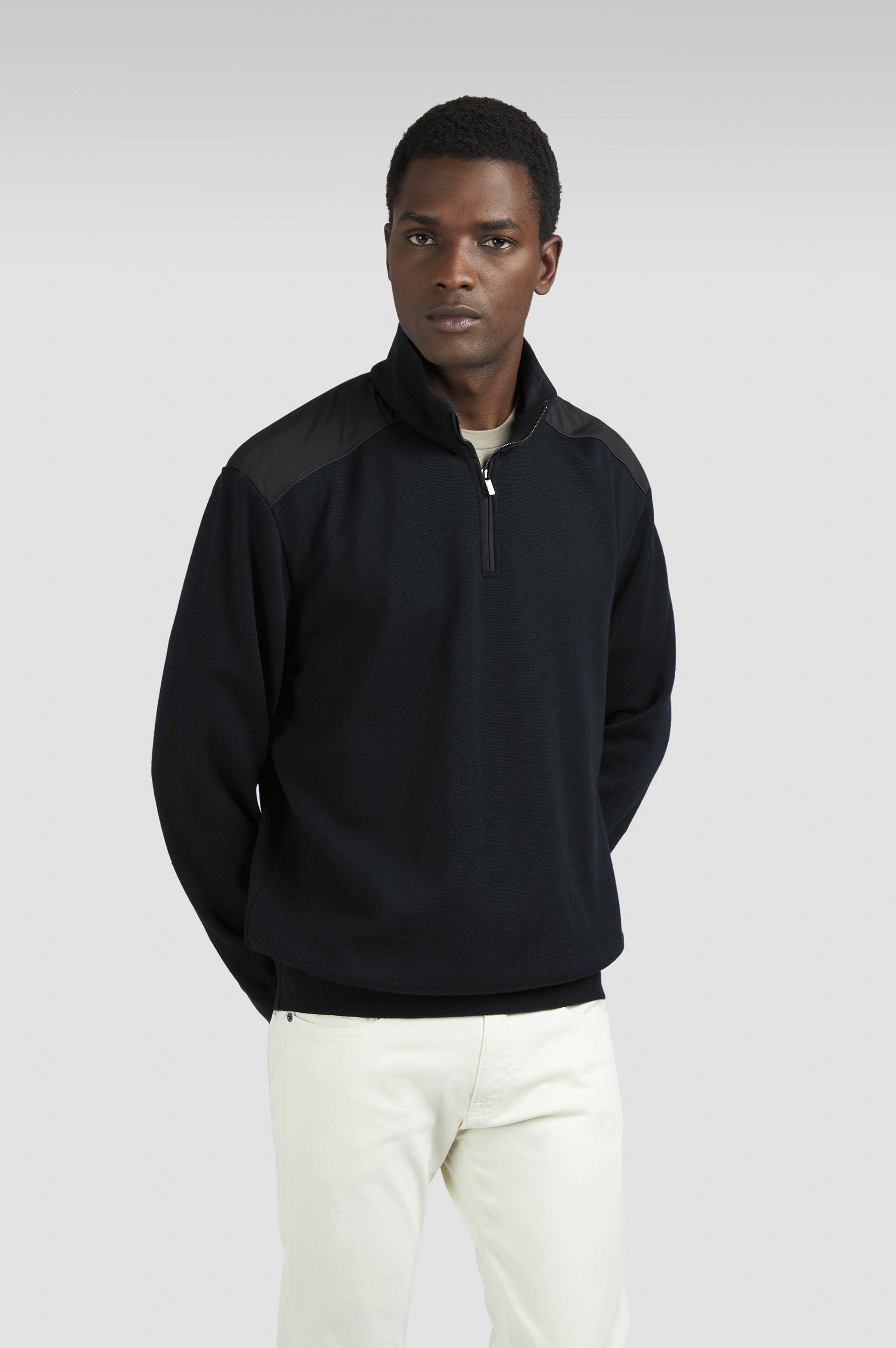 SOFT COOL TOUCH WOOL HALF ZIP SWEATER WITH TYPHOON® PLATINUM DETAILS - 6