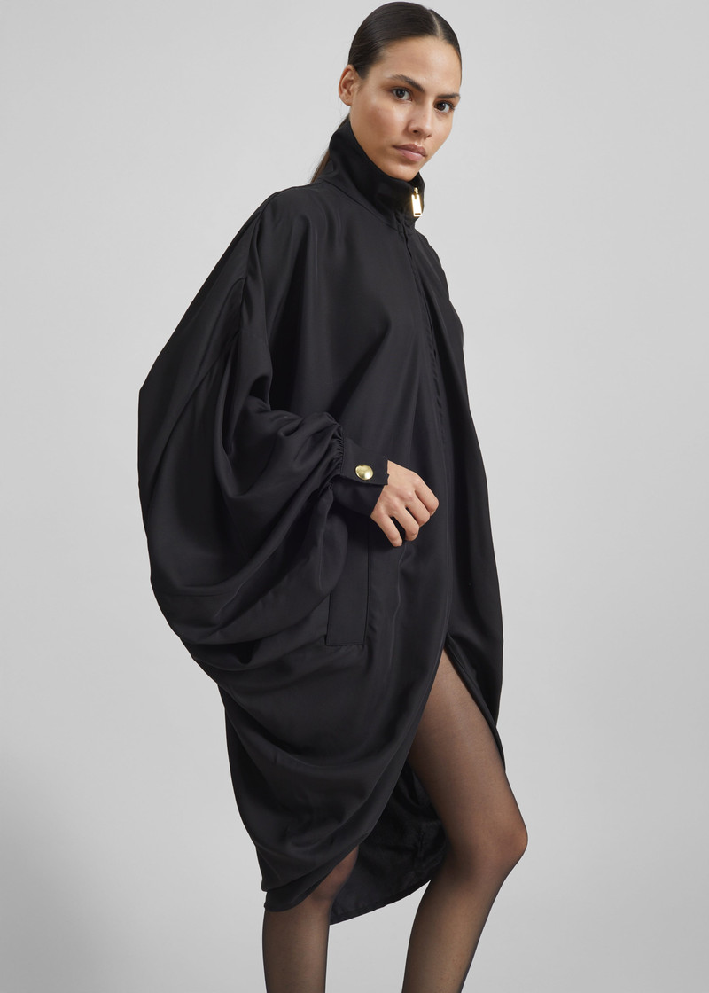 Darkpark Norma Draped Sleeves Bomber Jacket - Black 3