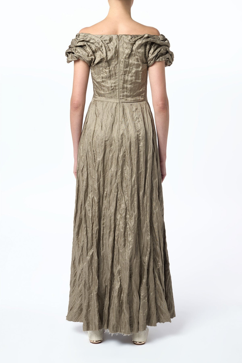 Juniper Maxi Dress in Gunmetal Metallic Silk 5