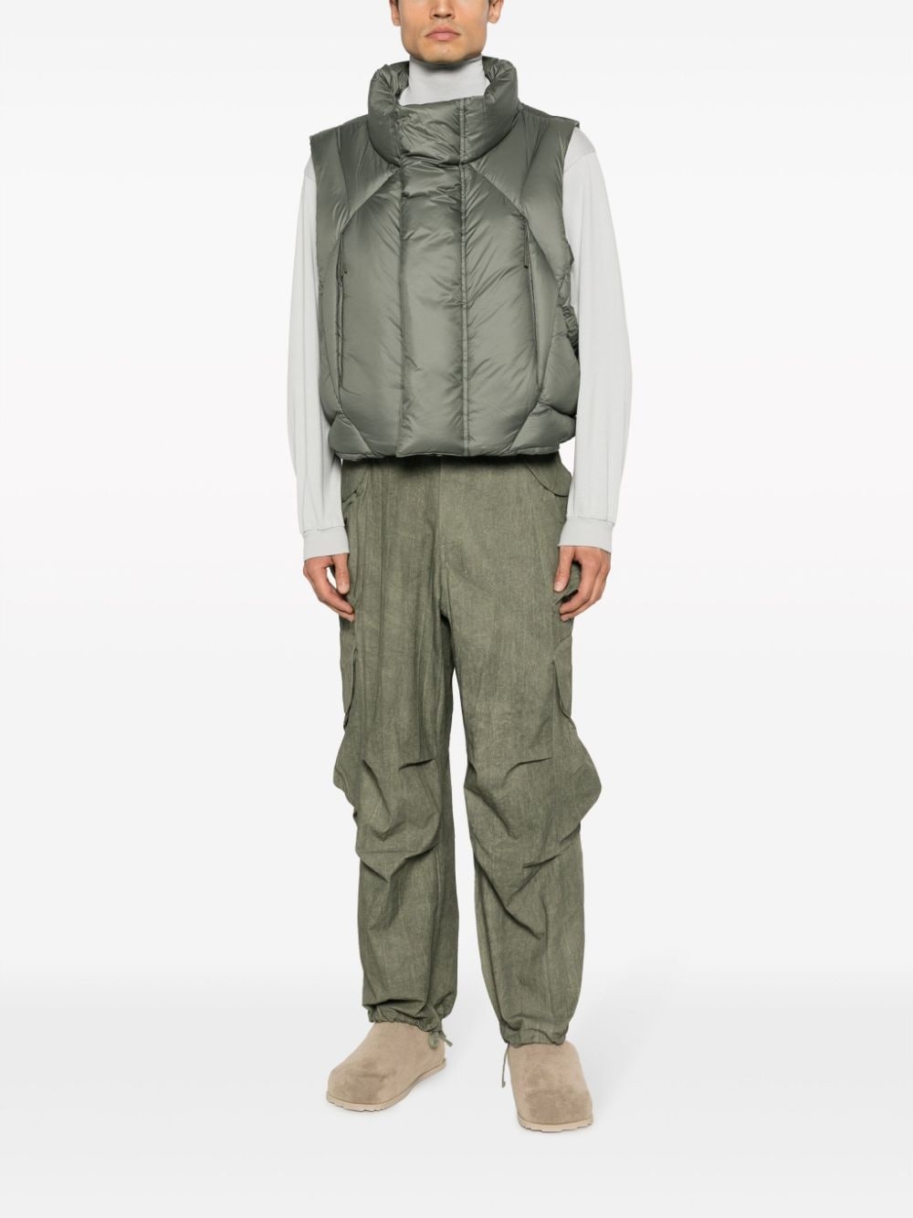 quilted high-neck gilet - 3