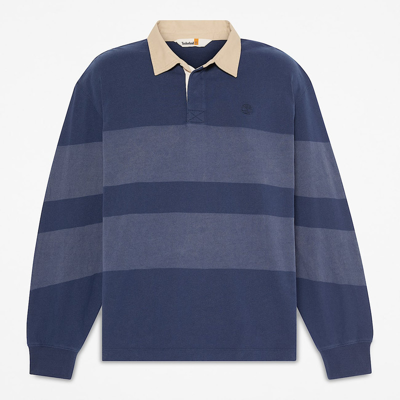 Striped Long-Sleeve Rugby Polo Shirt 1