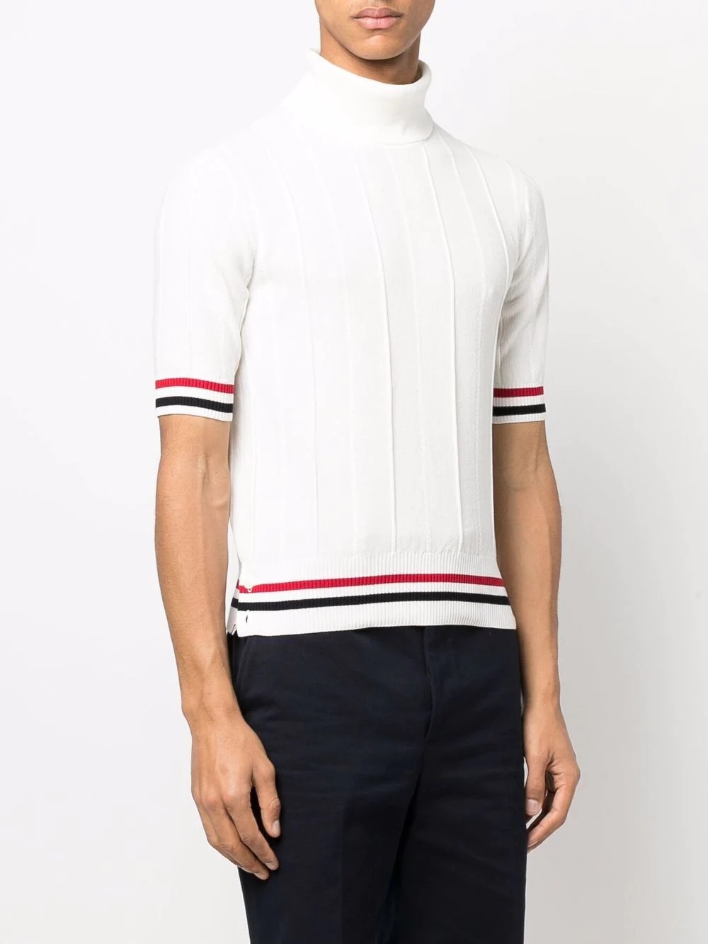 RWB-stripe knitted T-shirt - 3