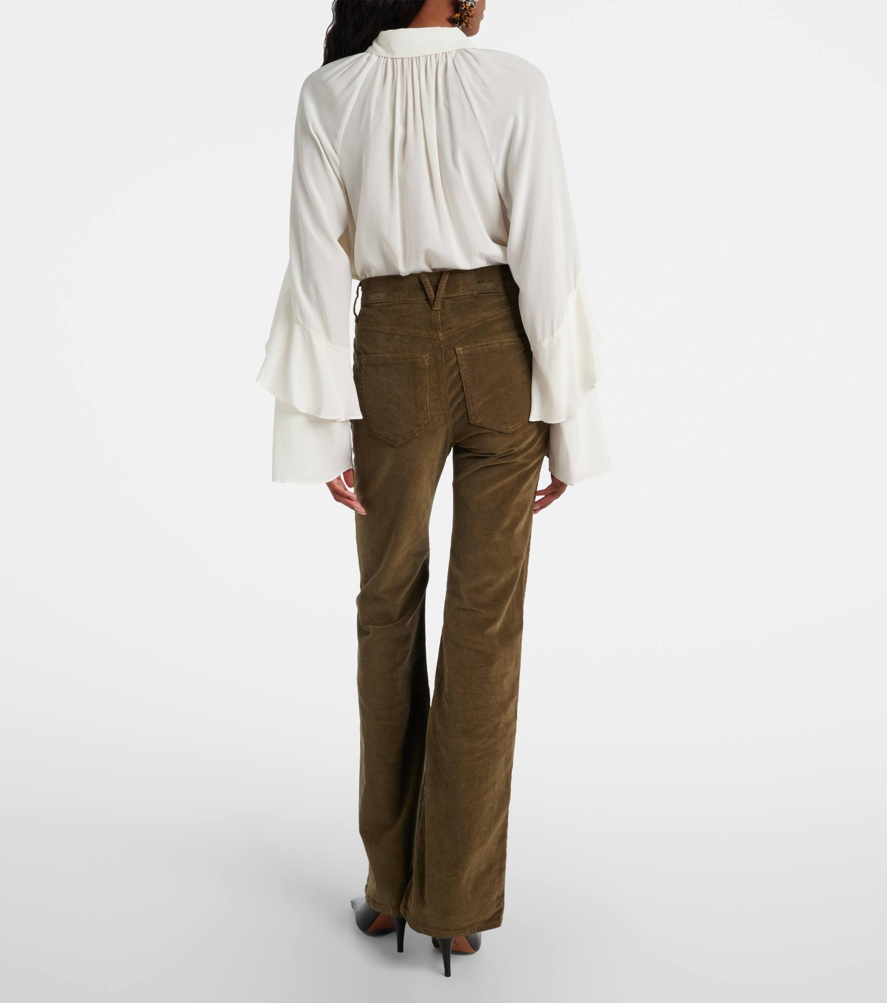 High-rise cotton corduroy wide-leg pants - 3