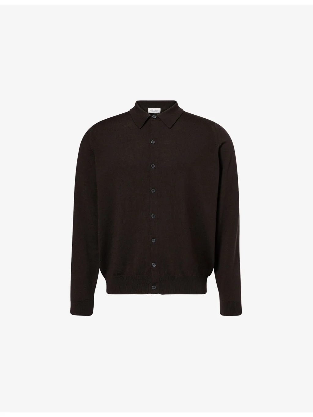 Tibor Long-Sleeve Merino-Wool Polo Shirt - 1