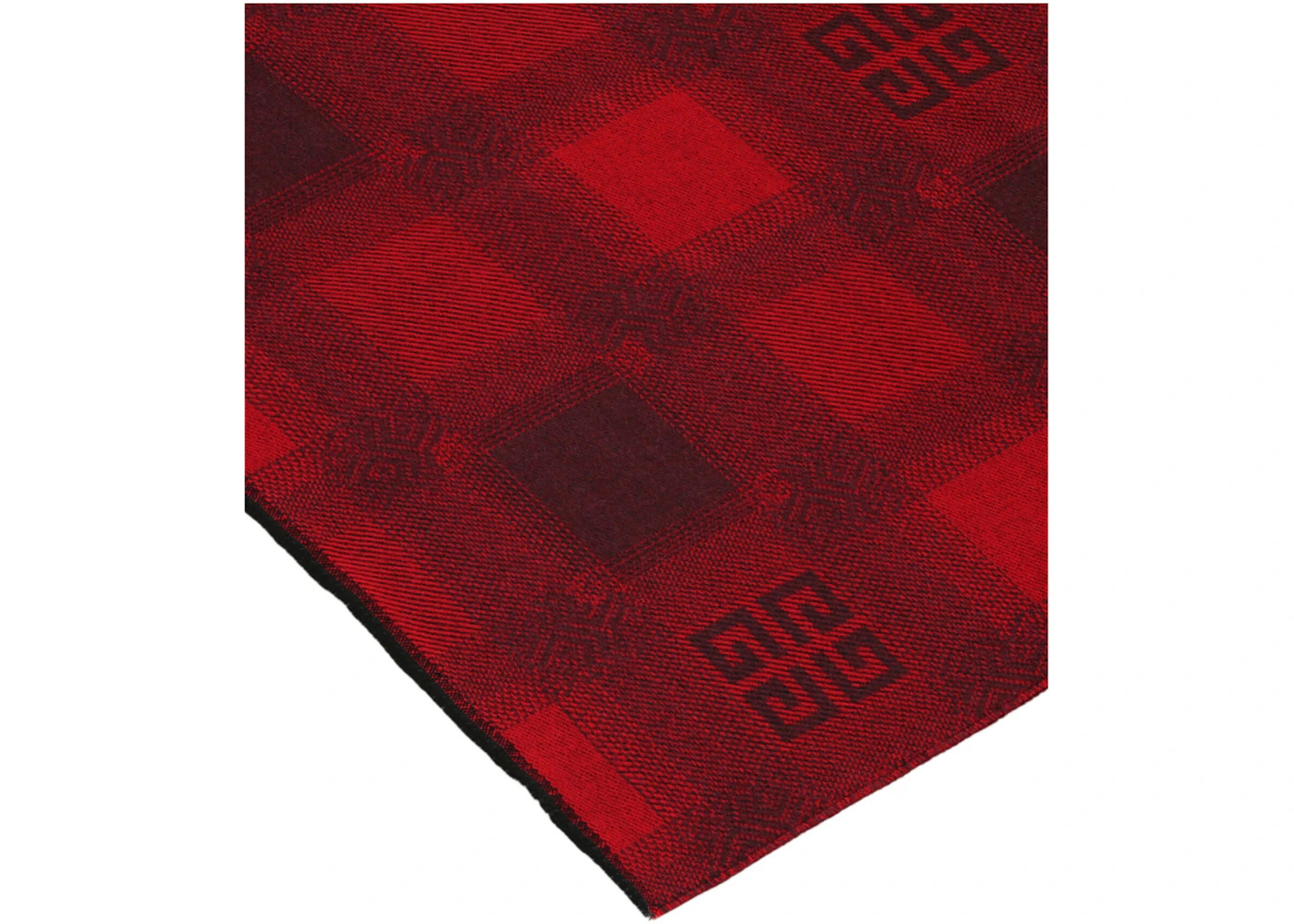 Givenchy Plaid 4G Logo Scarf Red - 3