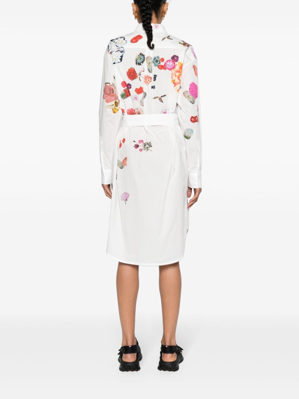 floral-print cotton shirtdress - 4