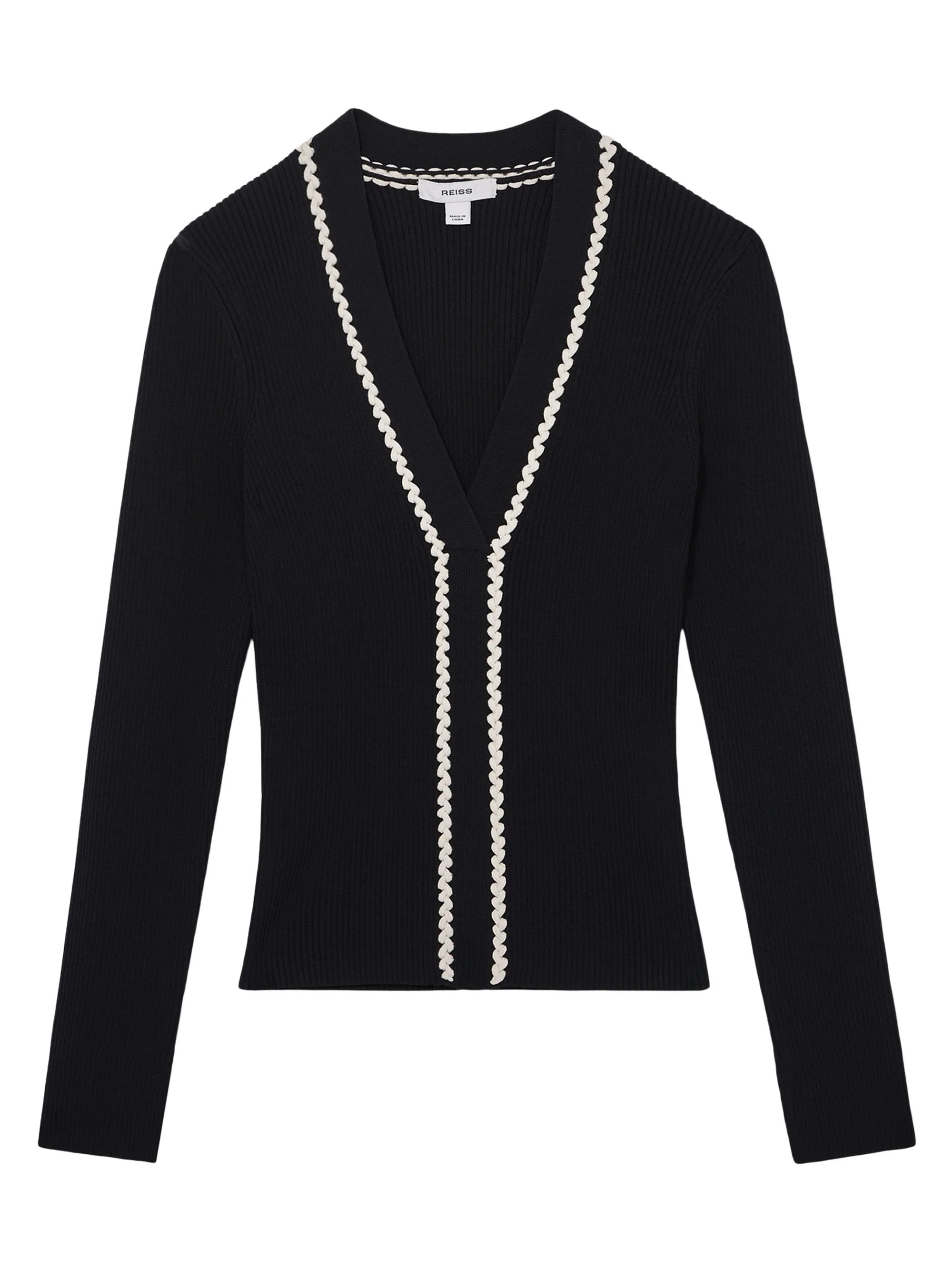 Women's Lauri Craft-Stitch Top - Navy Ivory - 1