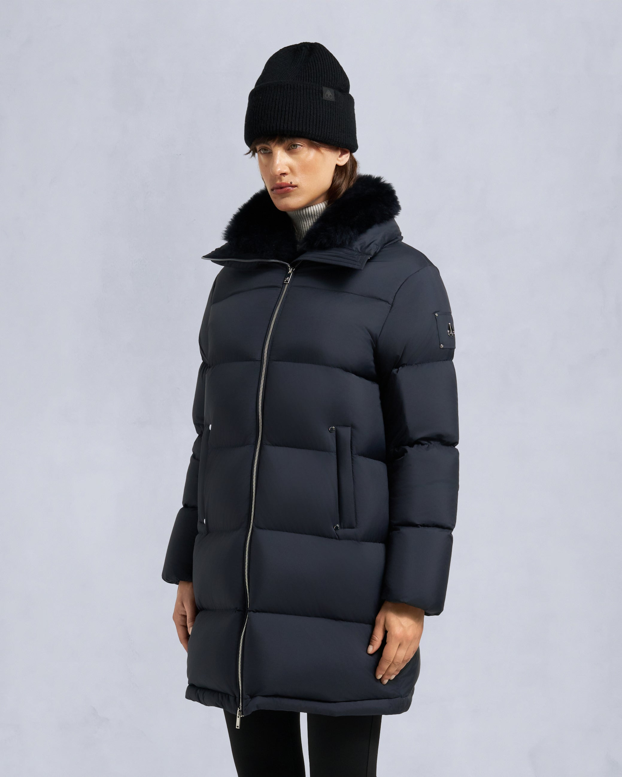 BELLE DUNE LONG SHEARLING TRIM PUFFER - 3