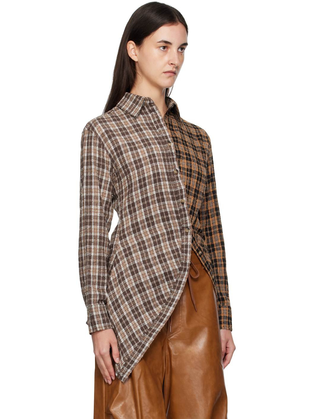 Brown Twist Check Shirt - 2