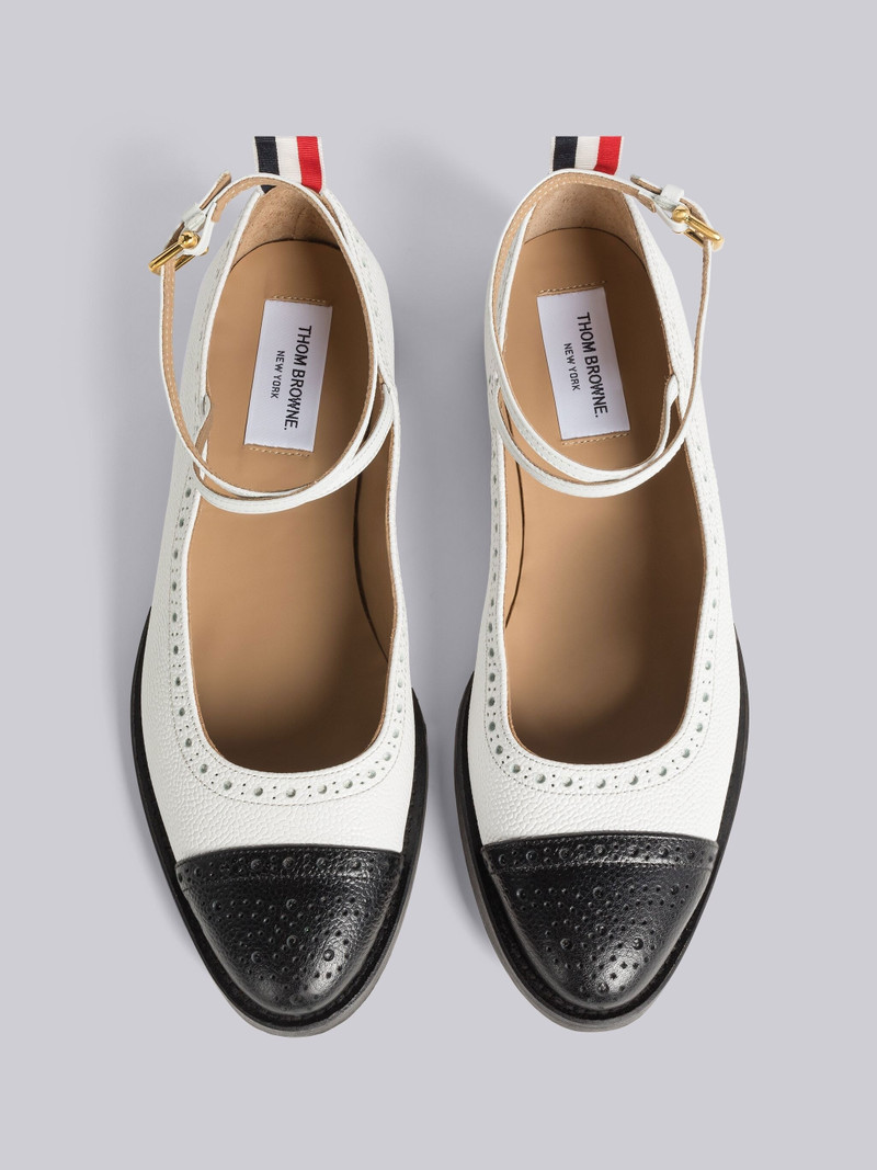 Pebble Grain Ankle Strap Court Shoe 4