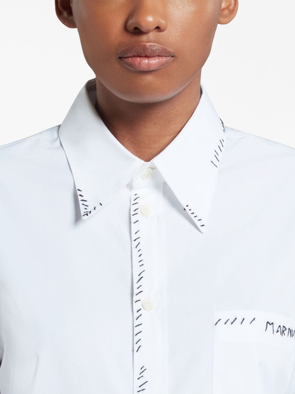 logo-embroidered cotton shirt - 4