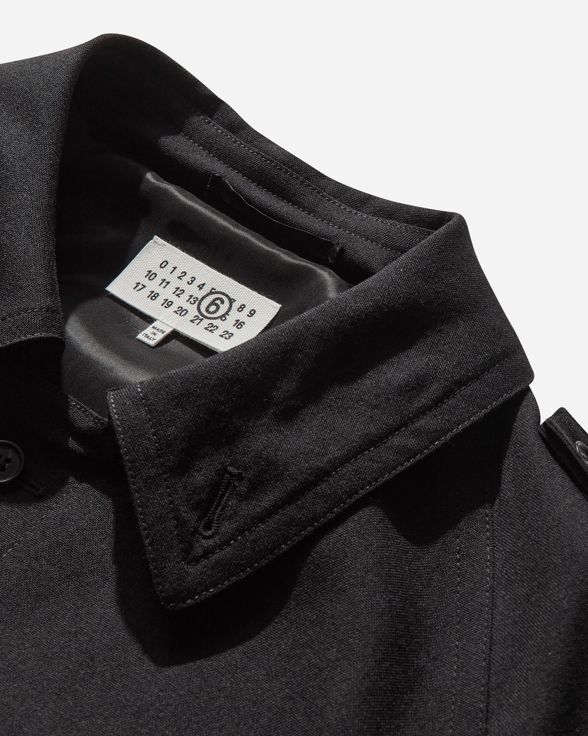 Men's Wool Trench Coat Black - 4