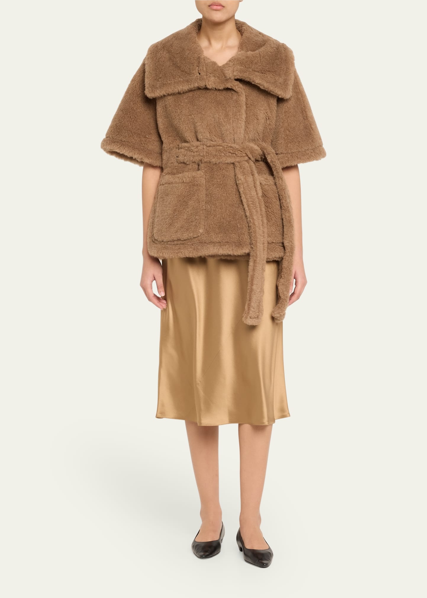 Goat & Shearling Dyed Cape - 2
