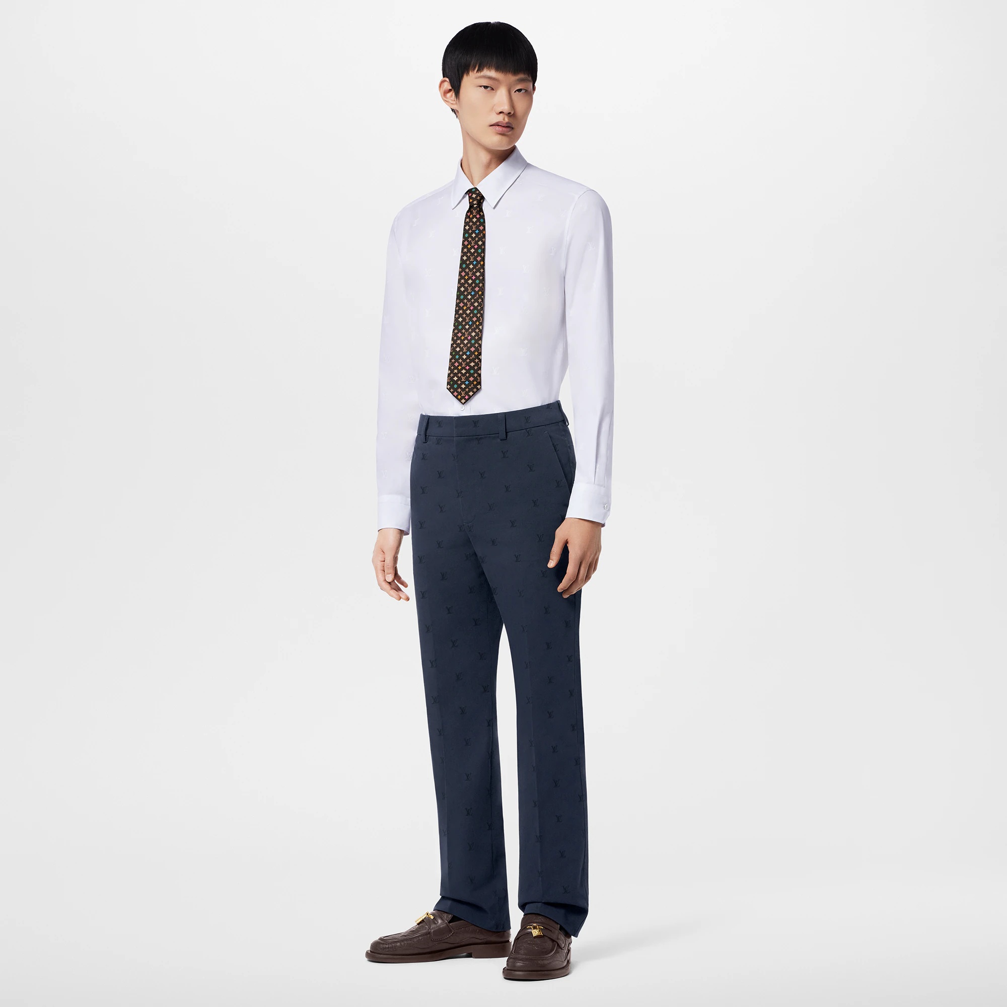 LV Blason Printed Long-Sleeved Cotton Shirt - 4