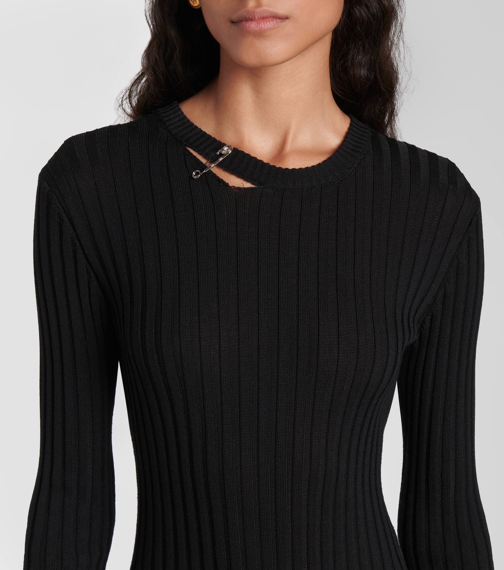 Safety Pin ribbed-knit minidress - 4