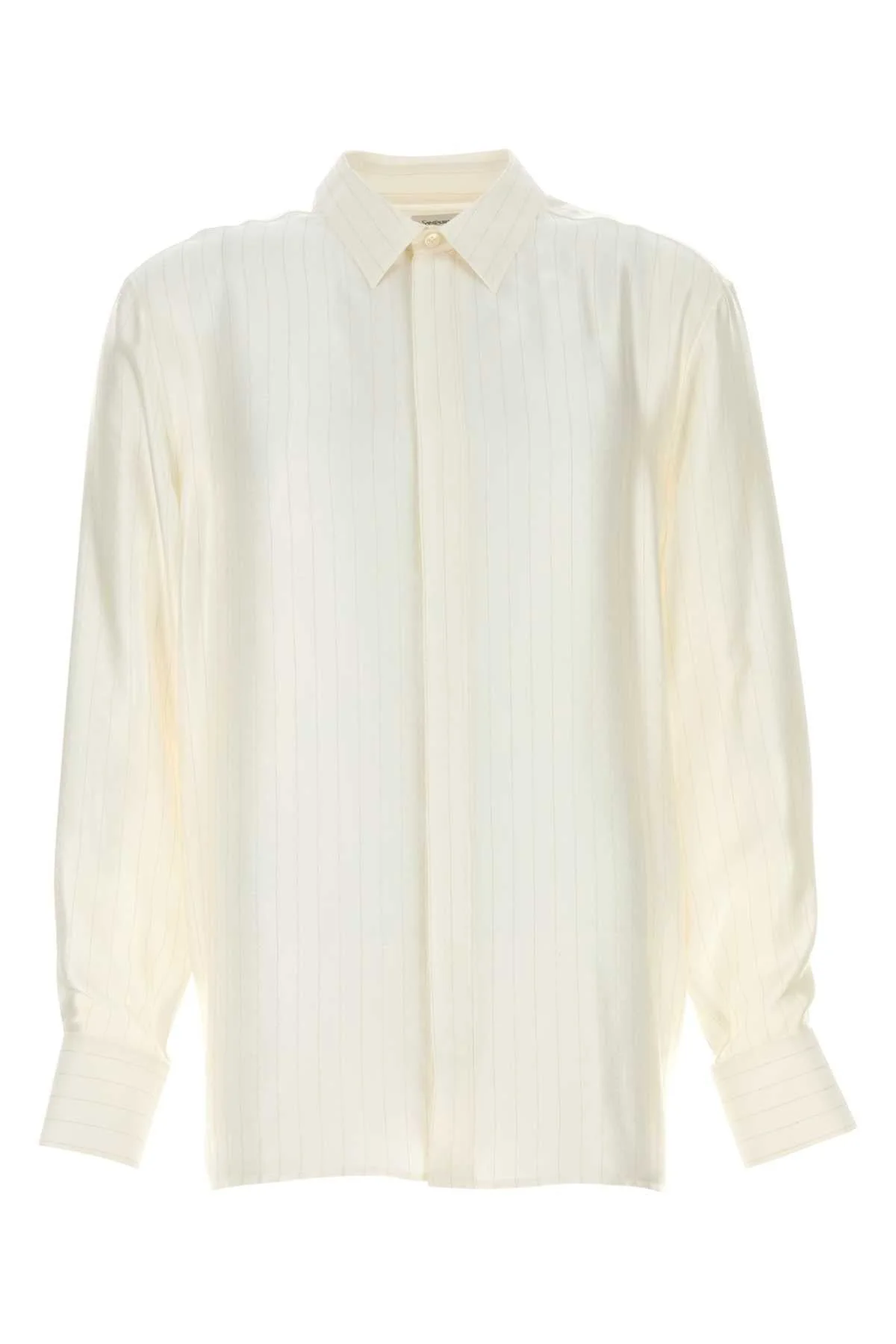 Saint Laurent Men Embroidered Satin Shirt - 1