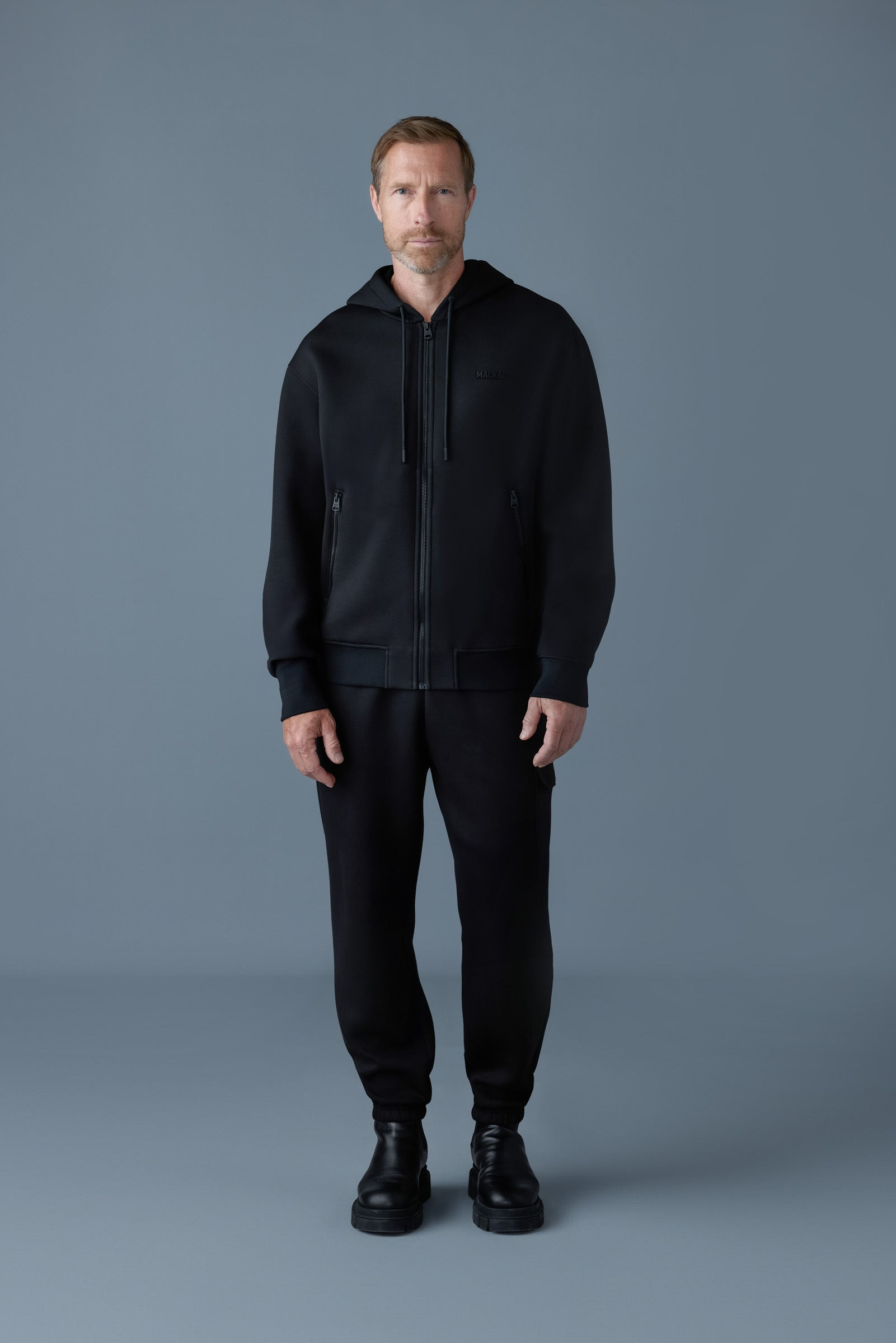 KRYSTOS Double-face Jersey zip-up hoodie - 2