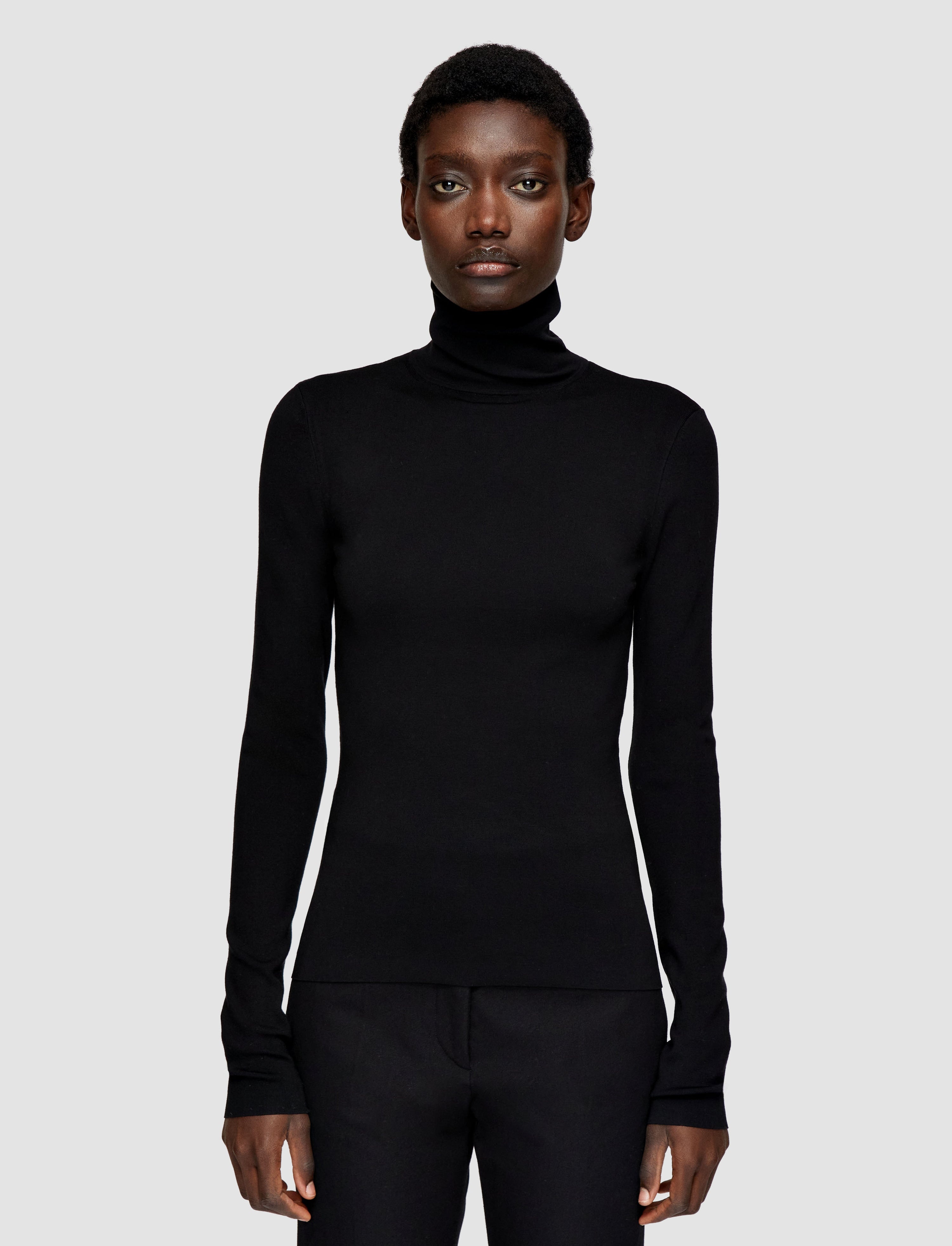 Silk Stretch High Neck Jumper - 3