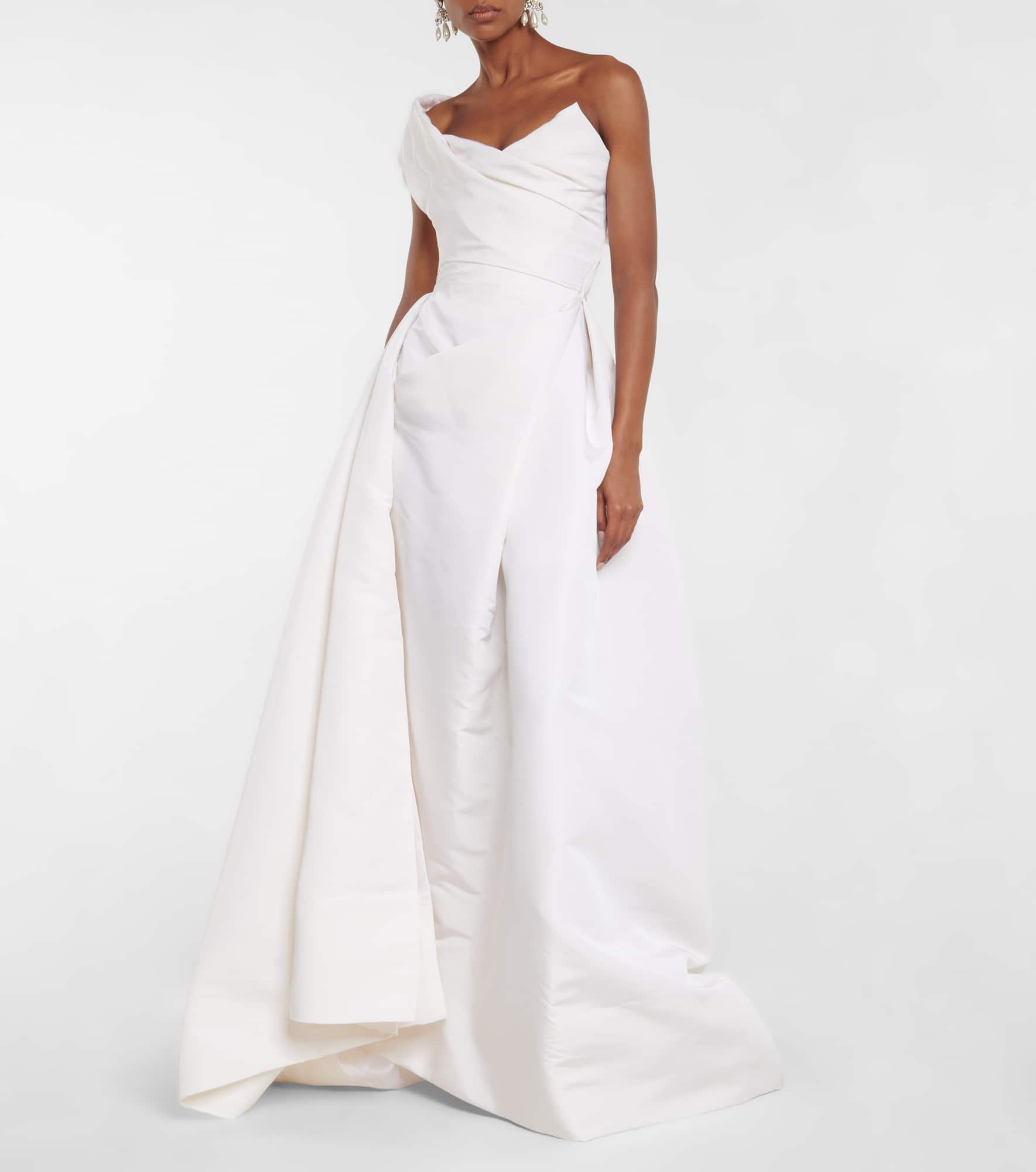 Bridal Freyja one-shoulder silk gown - 2