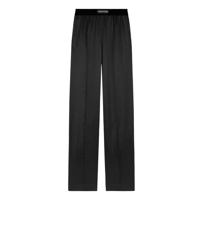 STRETCH SILK SATIN PJ PANTS - 1