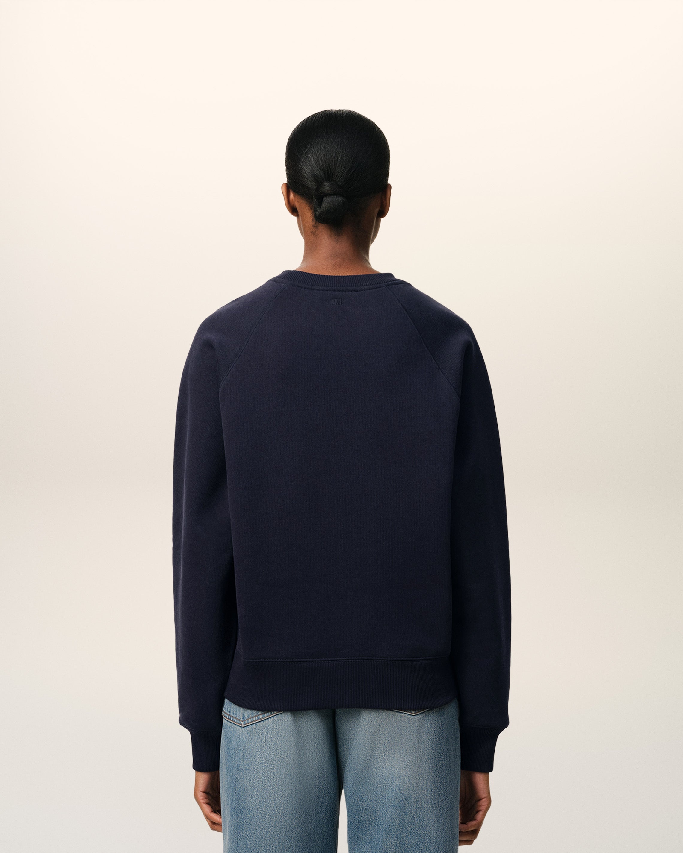 NAVY COTTON AMI DE COEUR PATCH SWEATSHIRT - 5