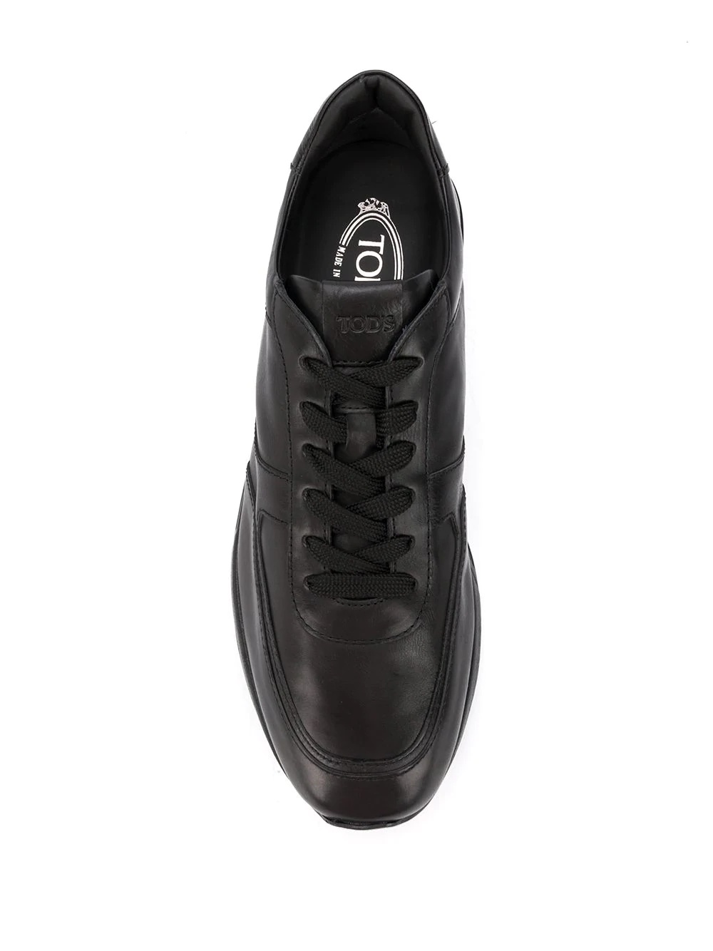 leather lace-up sneakers - 4