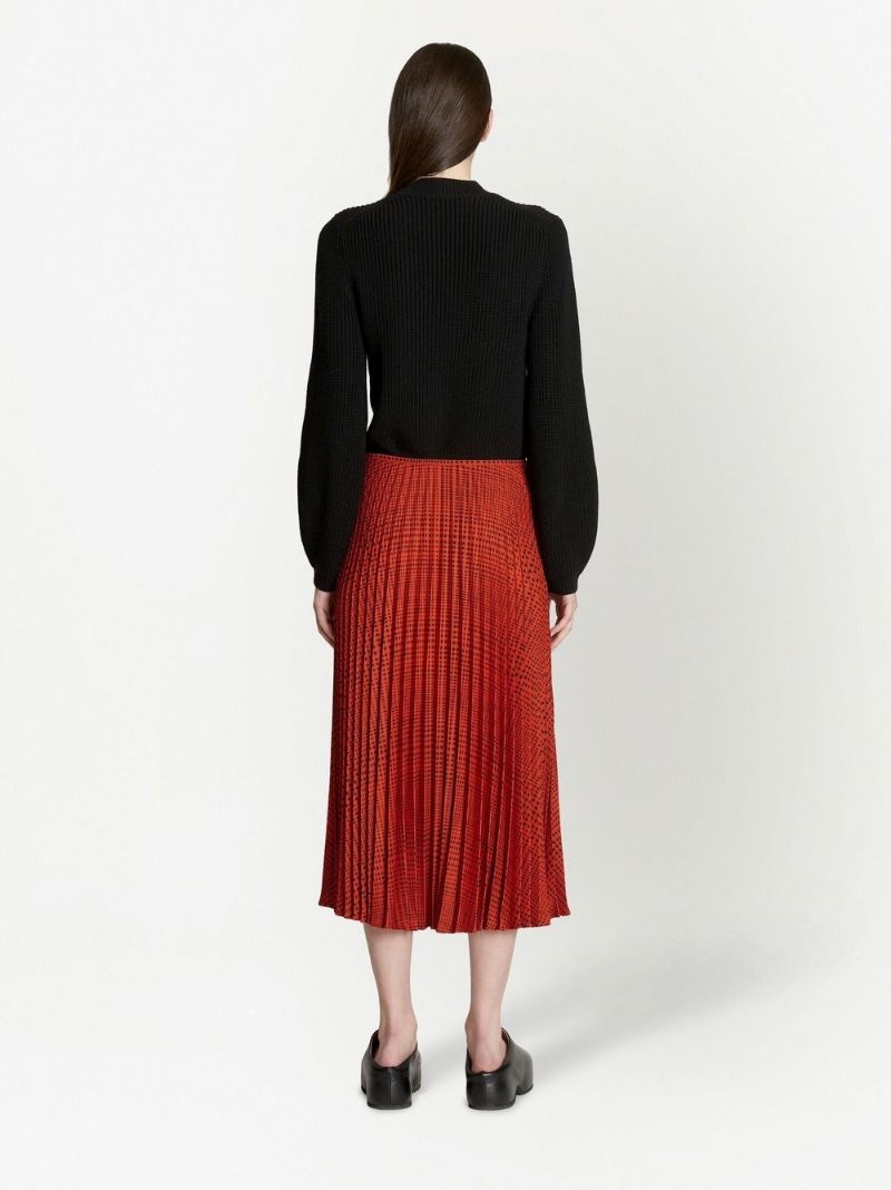 pleated crepe midi skirt - 4