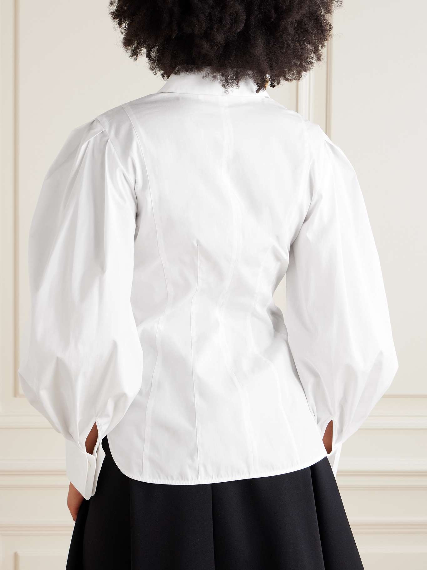 Cotton-blend poplin shirt White - 4