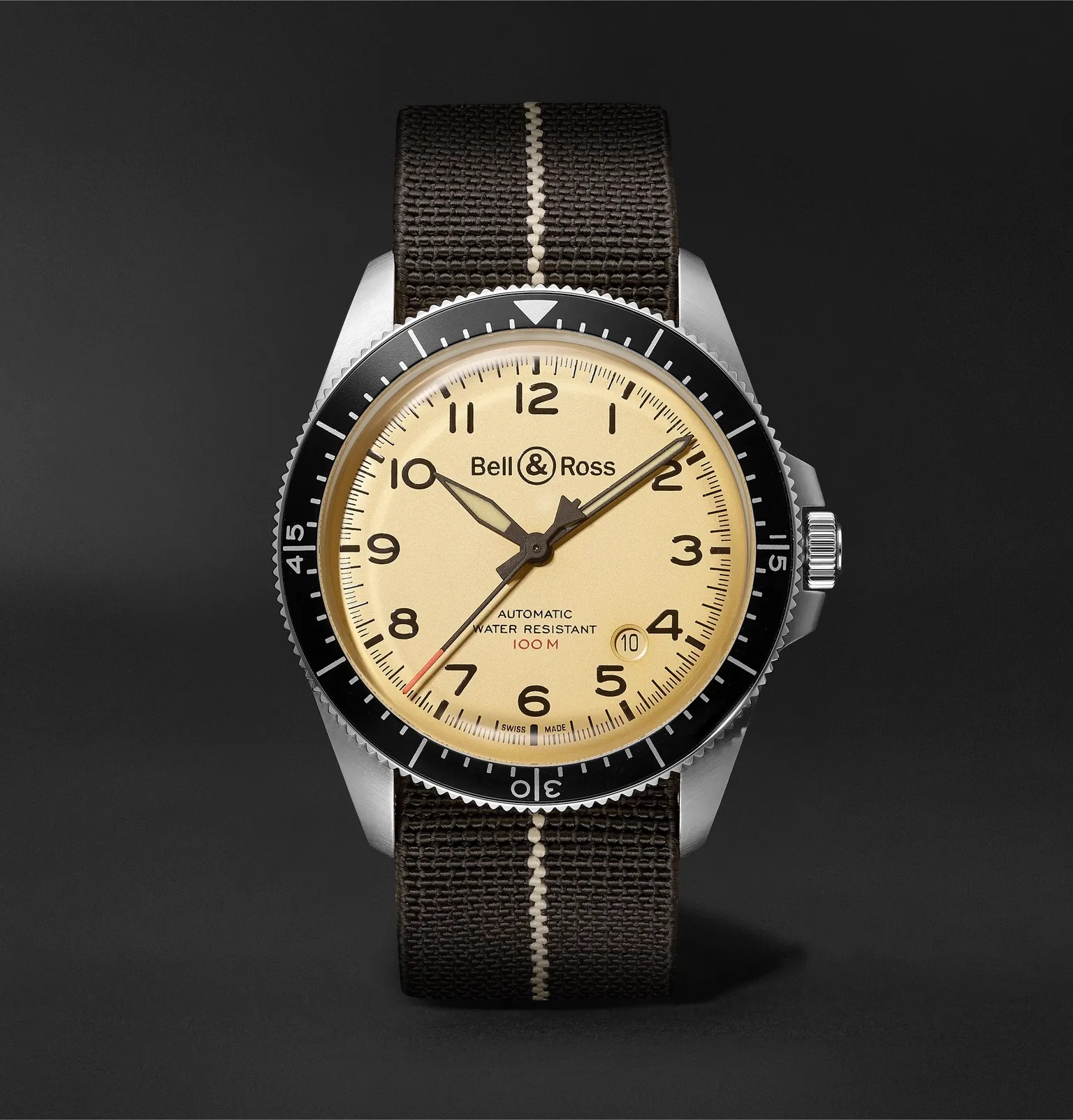 BR V2-92 Limited Edition Automatic 41mm Stainless Steel and Canvas Watch, Ref. No.  BRV292-BEI-ST/SF - 1