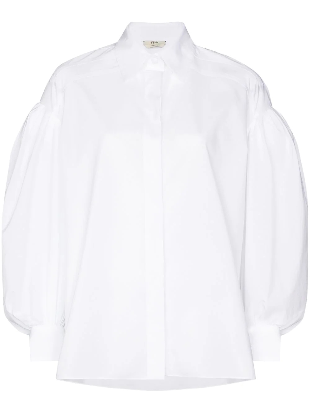 puff-sleeve cotton shirt - 1