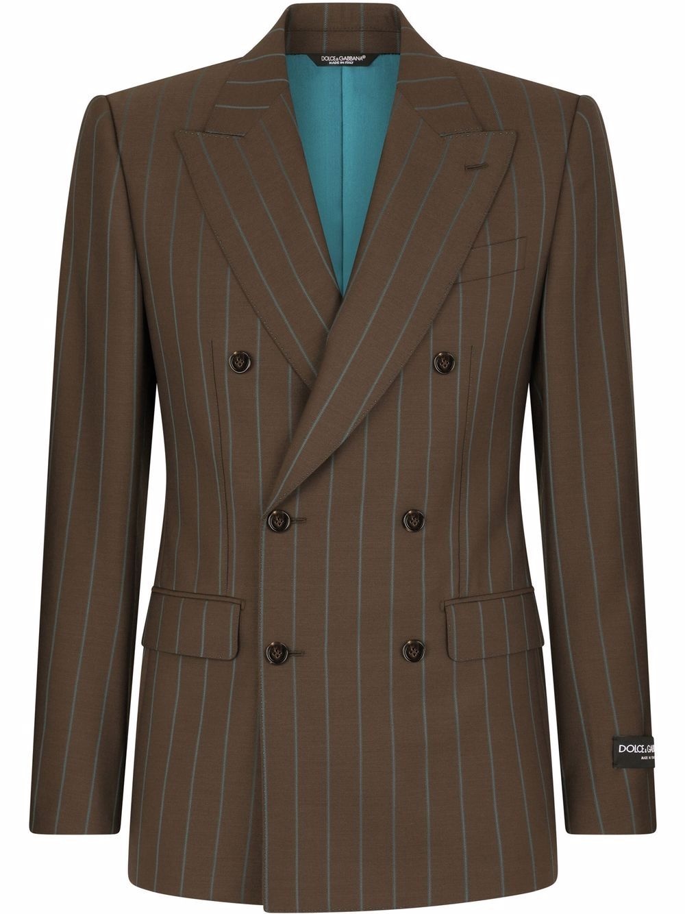 double-breasted pinstripe blazer - 1