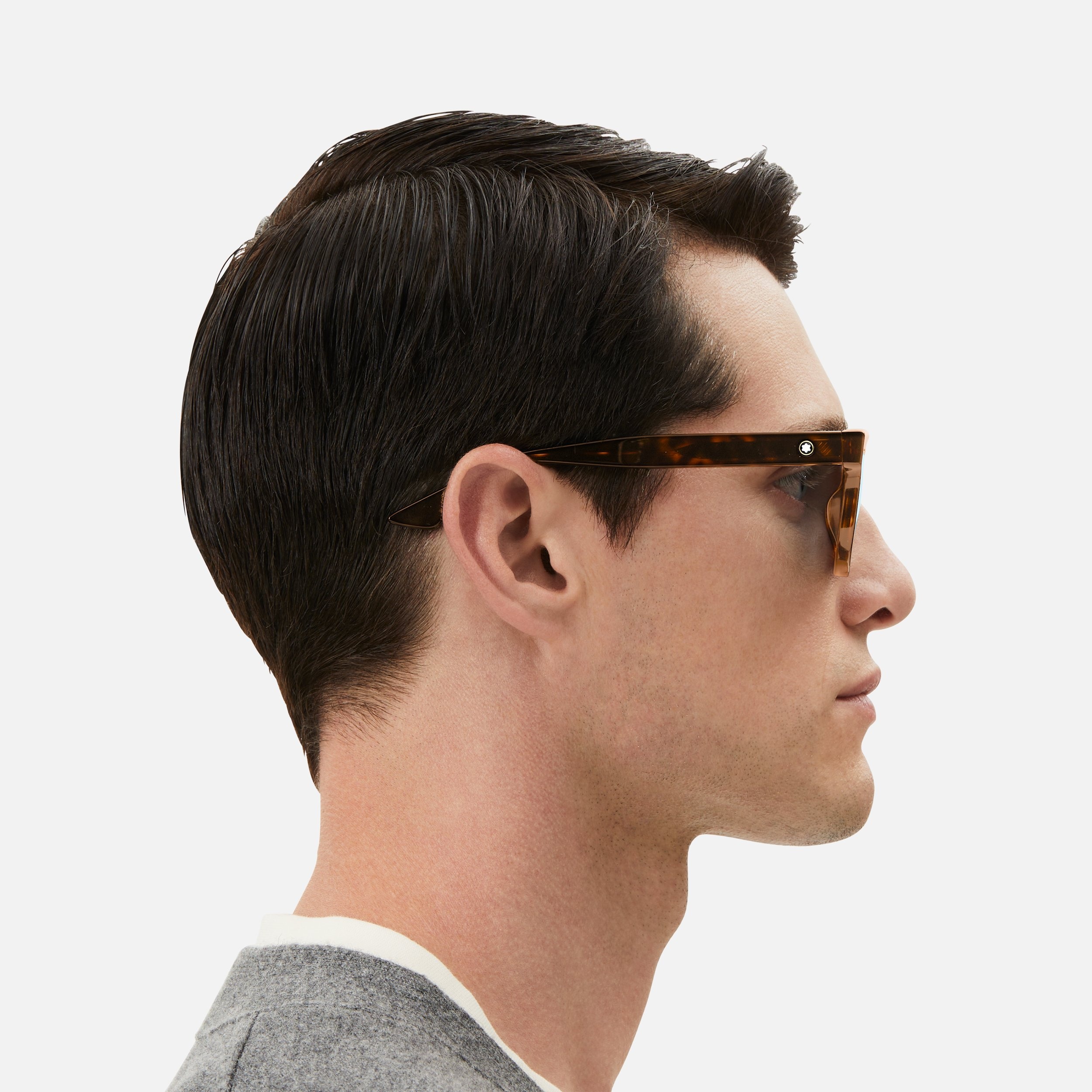 Squared Sunglasses with Havana Colored Acetate Frame - 3