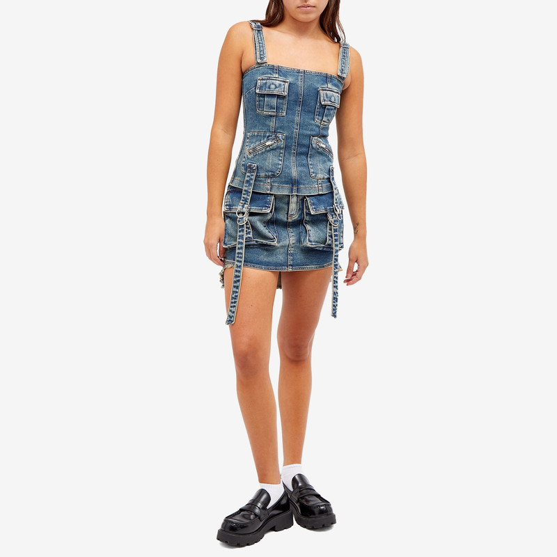 Blumarine Blumarine Denim Cargo Mini Skirt outlook